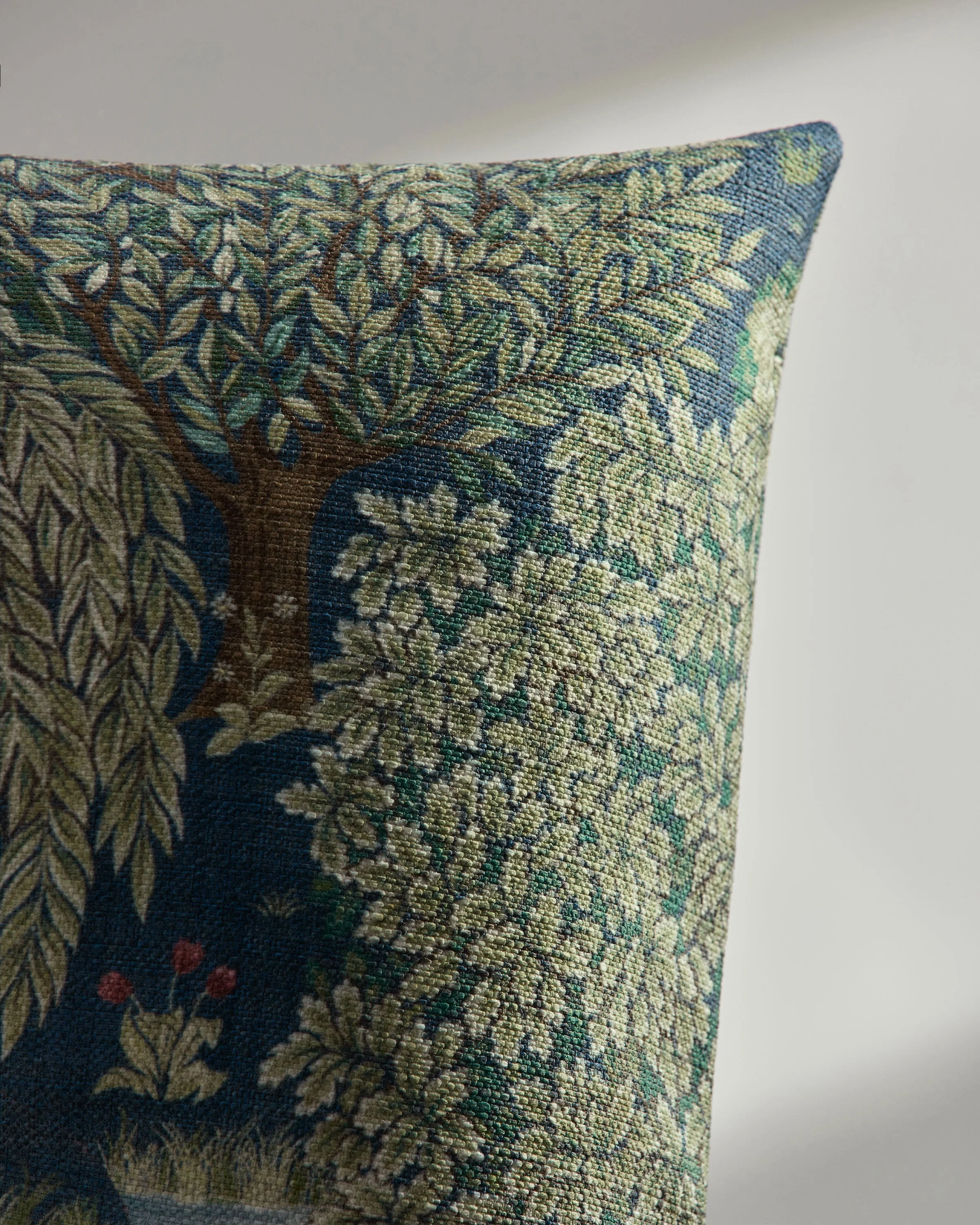 Brook Sapphire Blue Woven Throw Pillow by Morris & Co. - Image 4