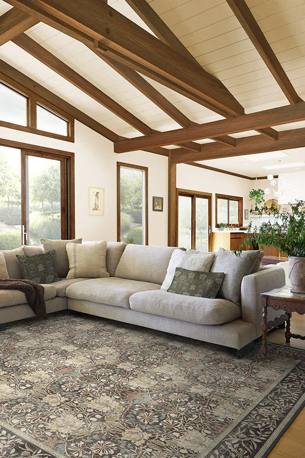 Honeysuckle & Tulip Dark Wood Rug by Morris & Co. - Image 16