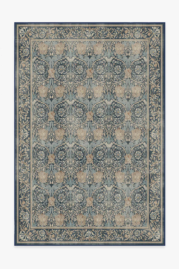 Honeysuckle & Tulip Indigo Flatwoven Rug by Morris & Co. - Image 13