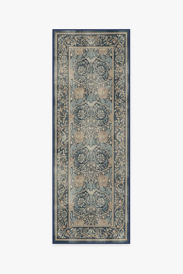 Honeysuckle & Tulip Indigo Flatwoven Rug by Morris & Co. - Image 9