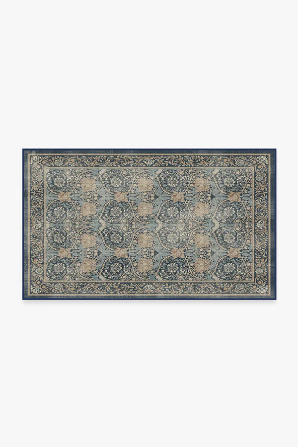 Honeysuckle & Tulip Indigo Rug by Morris & Co. - Image 4