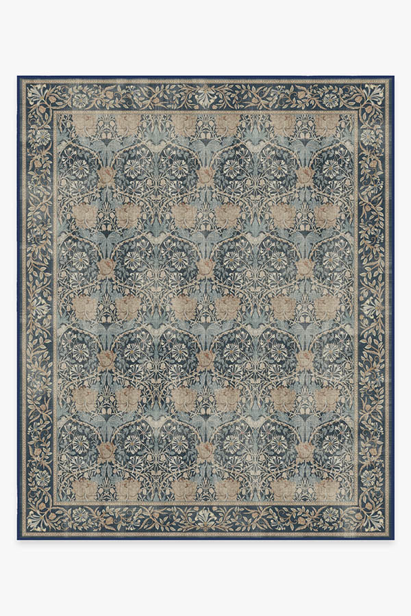 Honeysuckle & Tulip Indigo Rug by Morris & Co. - Image 7