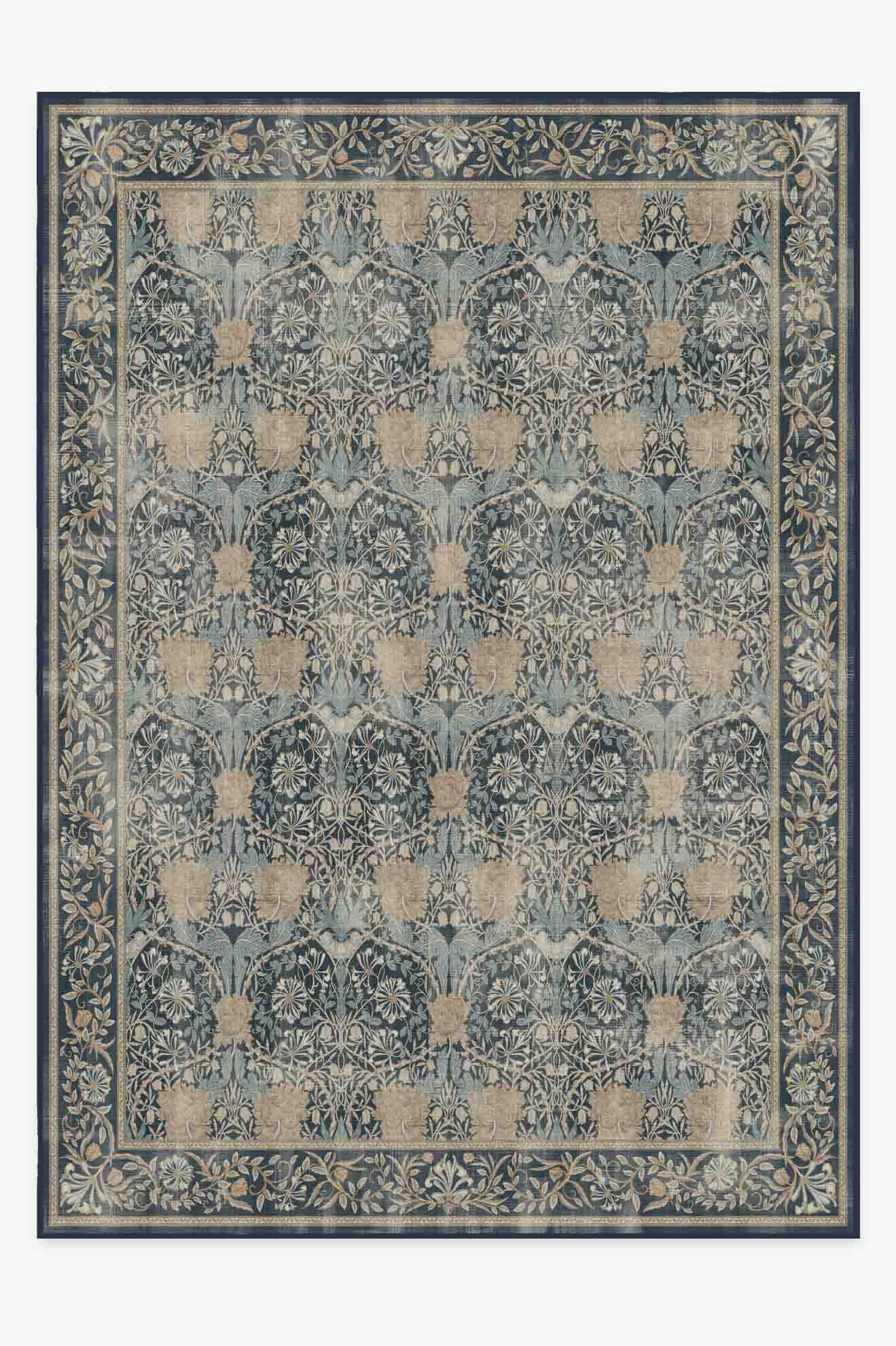 Honeysuckle & Tulip Indigo Rug by Morris & Co. - Image 9