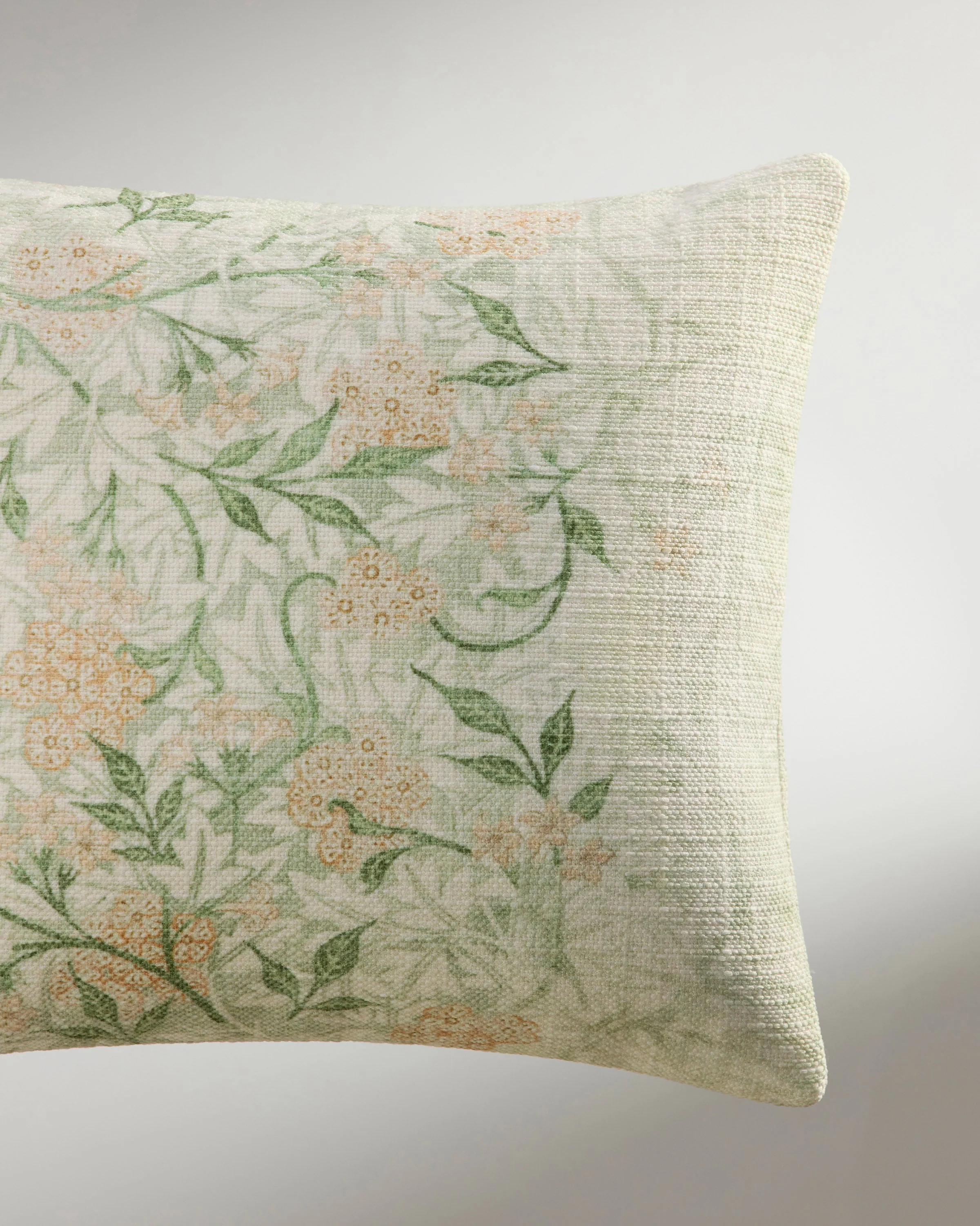 Jasmine Soft Sage Woven Lumbar Throw Pillow by Morris & Co. - Image 3
