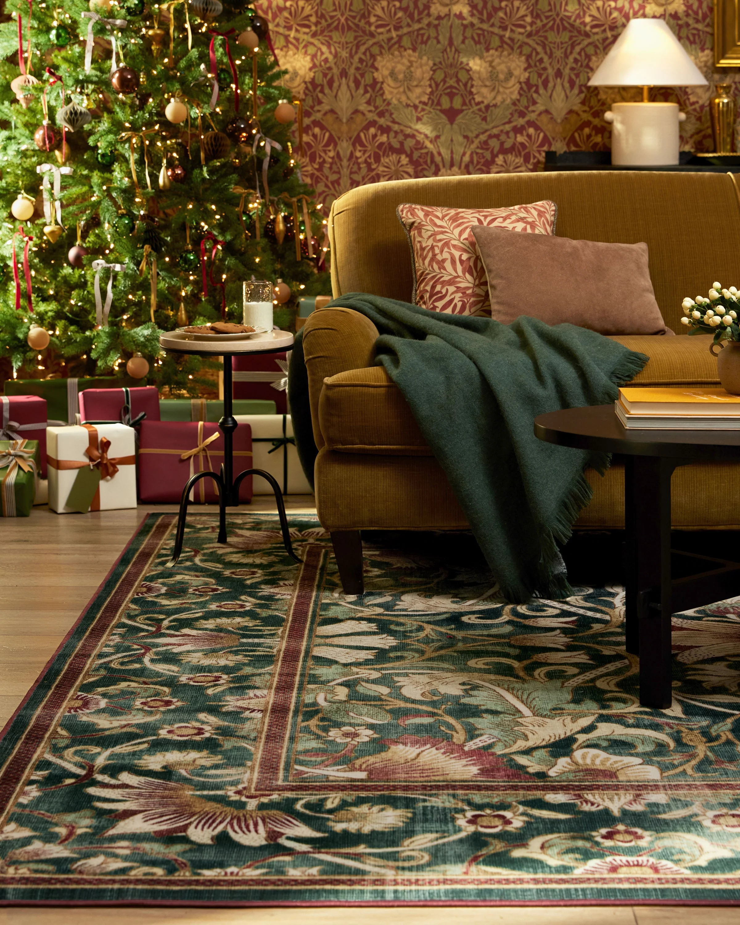 Lodden Soft Evergreen & Gold Flatwoven Rug by Morris & Co. - Image 3