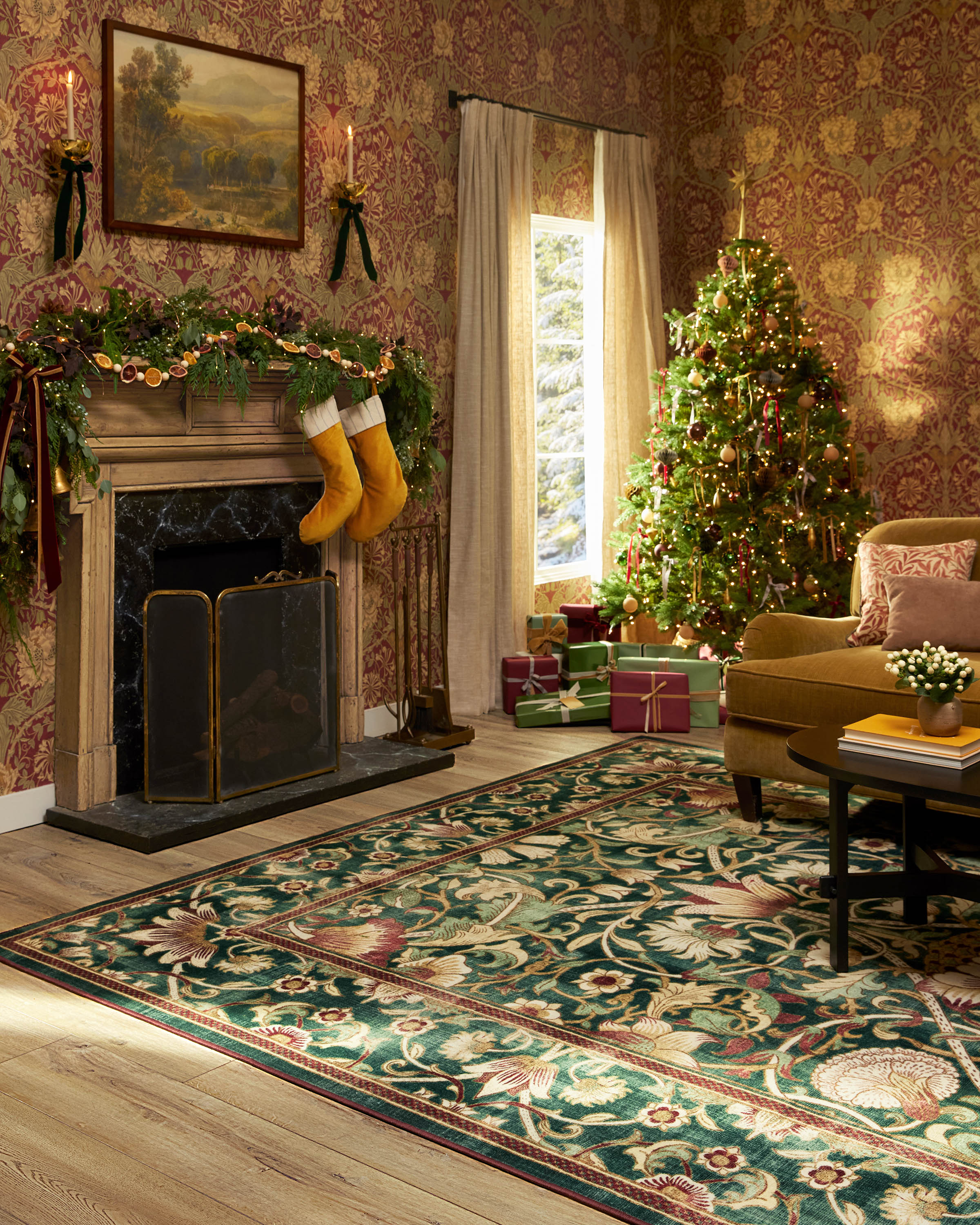Lodden Soft Evergreen & Gold Flatwoven Rug by Morris & Co. - Image 6