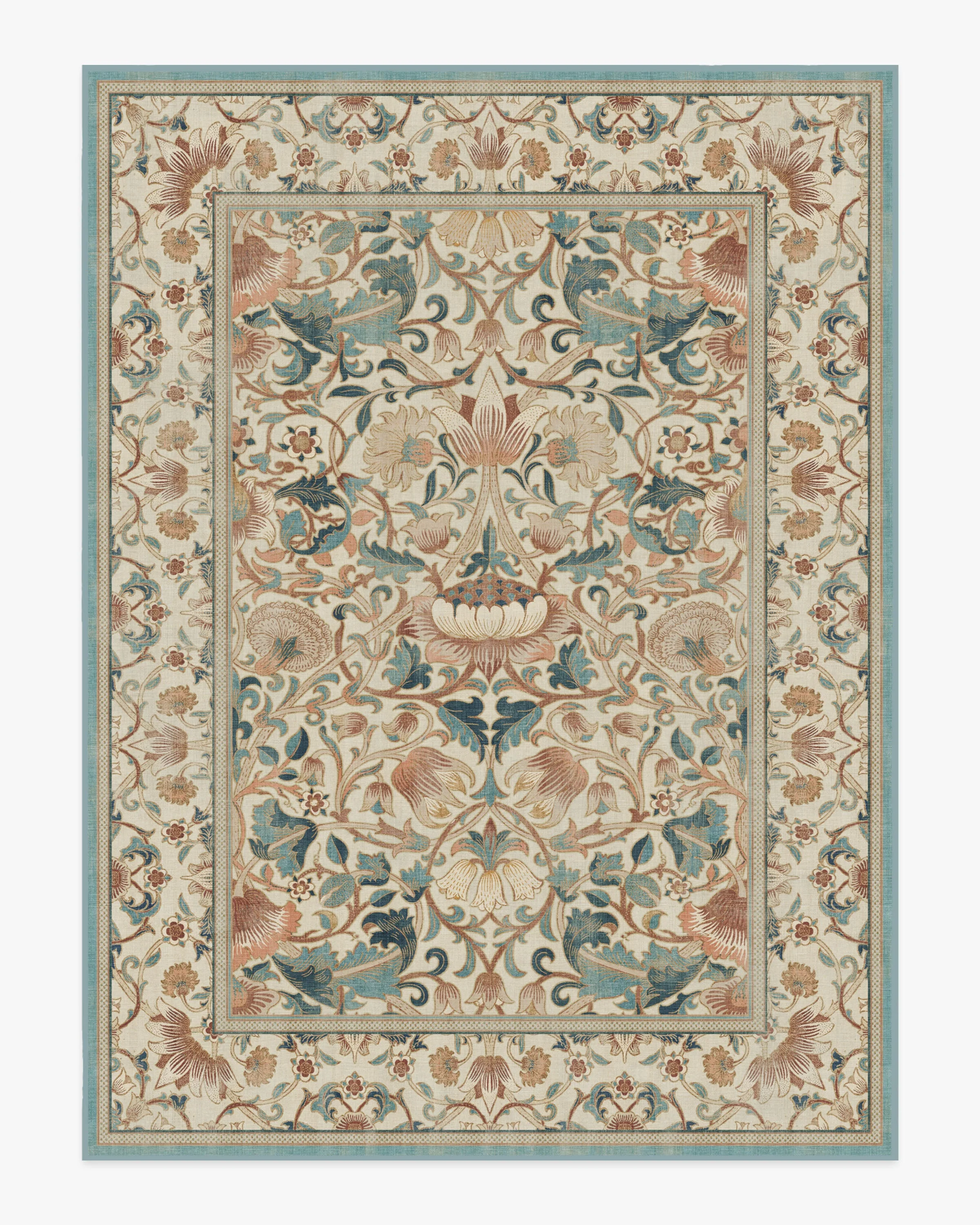 Lodden Soft Rose & Teal Flatwoven Rug by Morris & Co. - Image 17