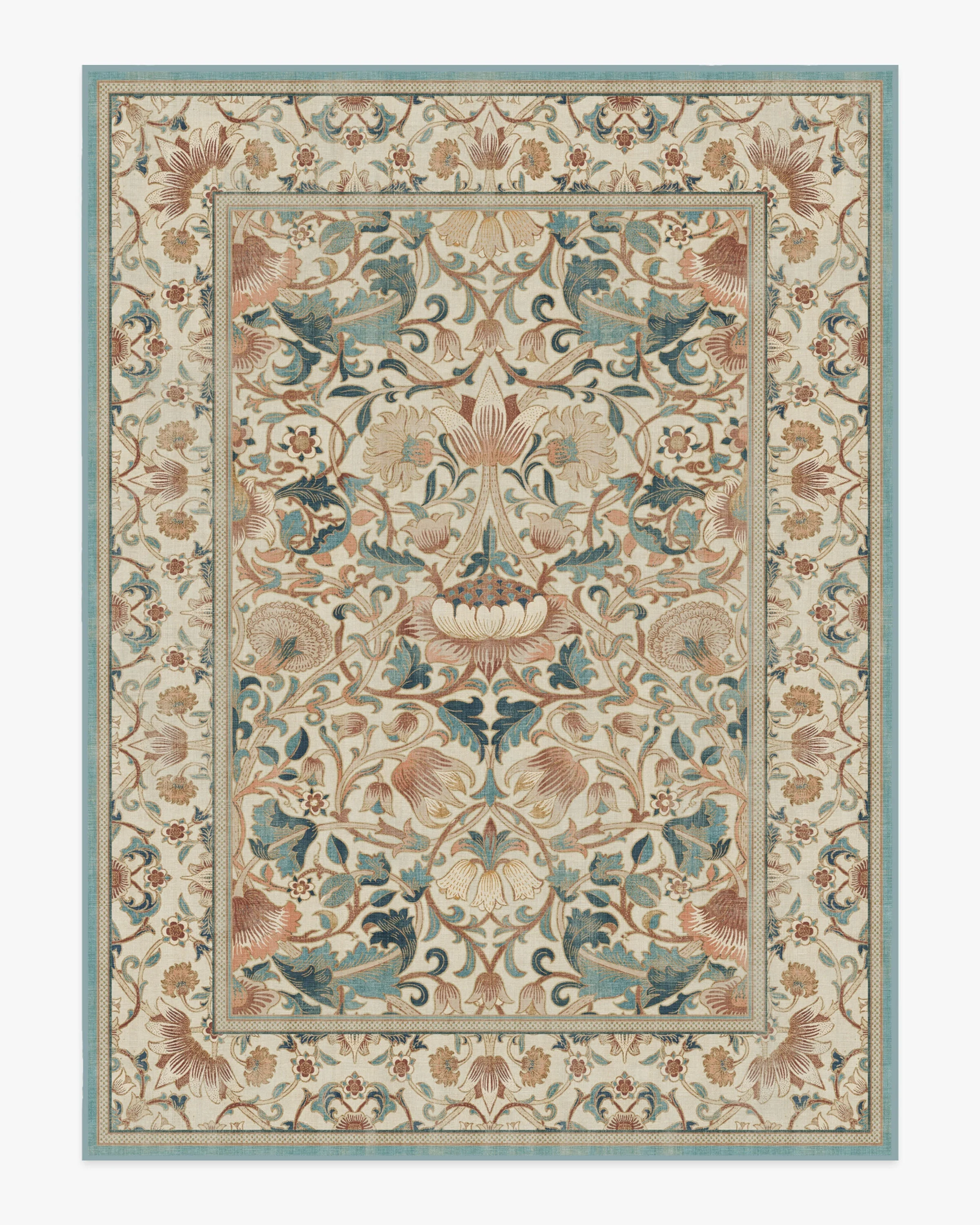 Lodden Soft Rose & Teal Rug by Morris & Co. - Image 10