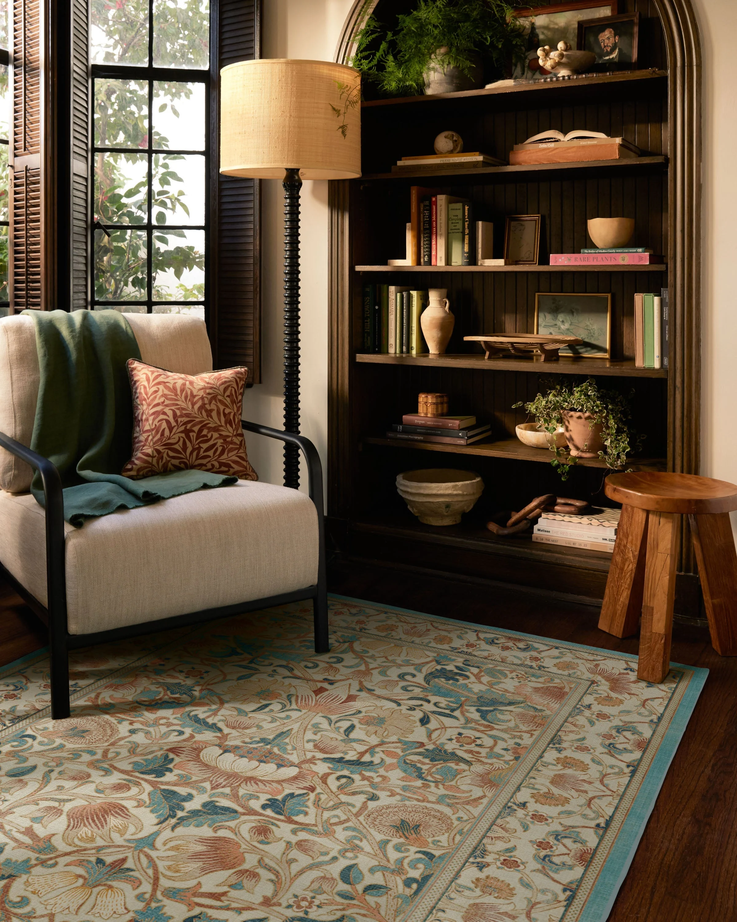 Lodden Soft Rose & Teal Rug by Morris & Co. - Image 16