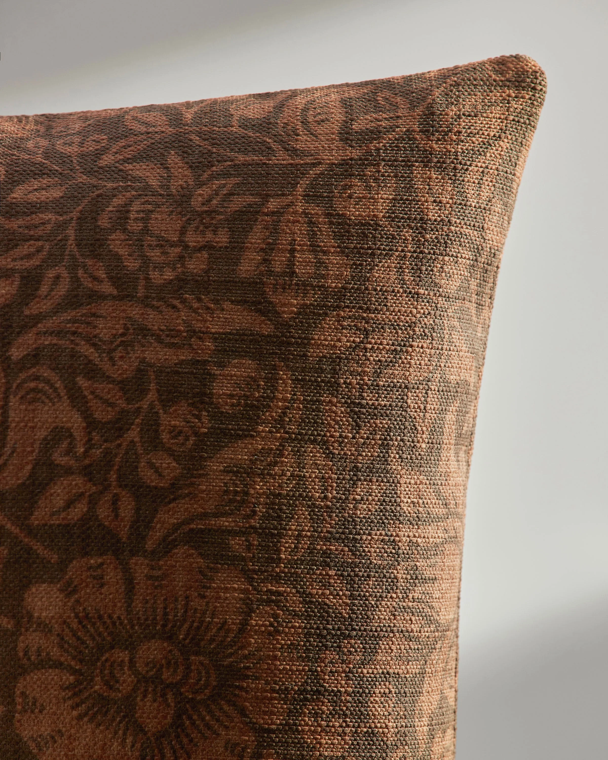 Mallow Rust Woven Throw Pillow by Morris & Co. - Image 4
