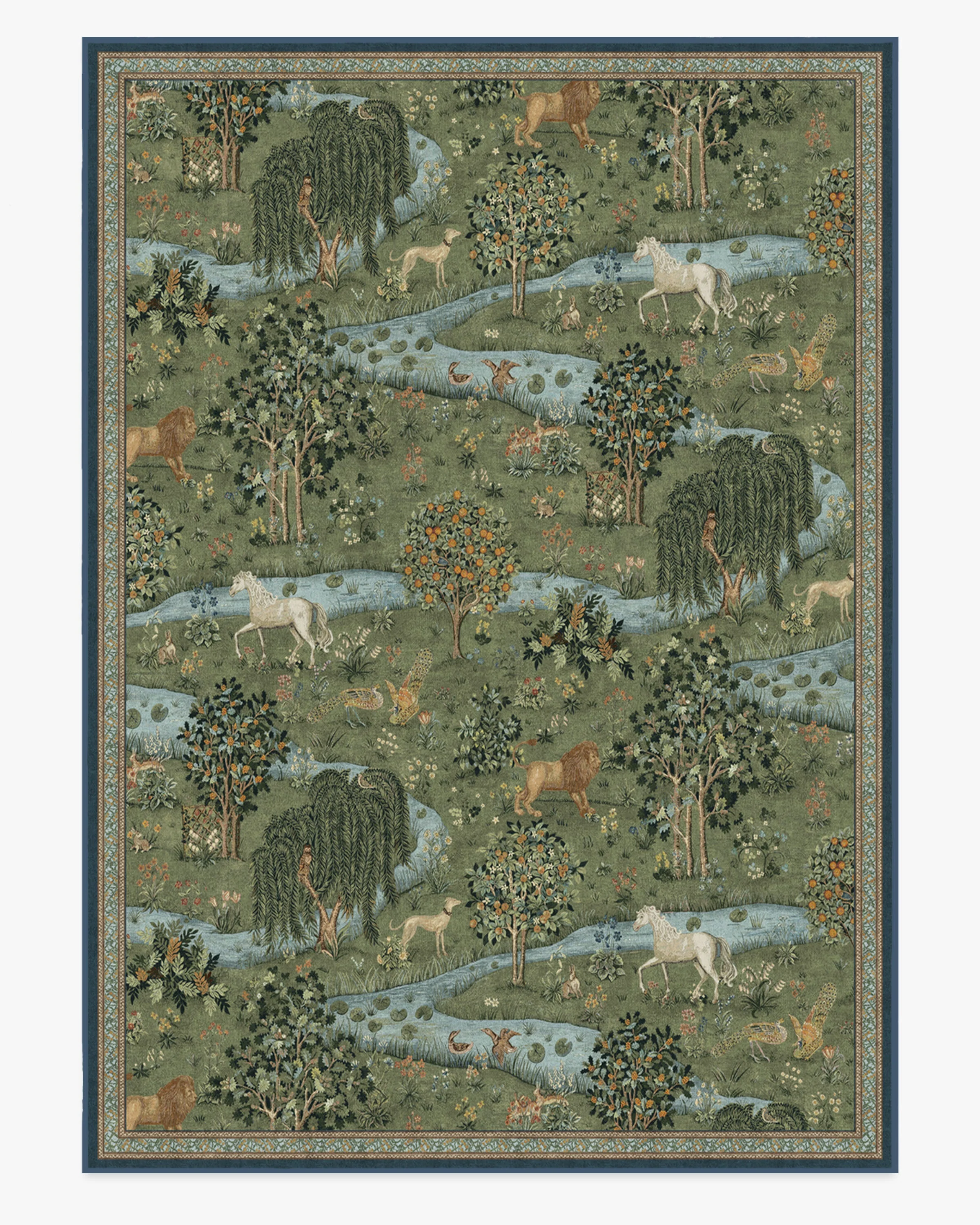Owl & Willow Green Flatwoven Rug by Morris & Co. - Image 16