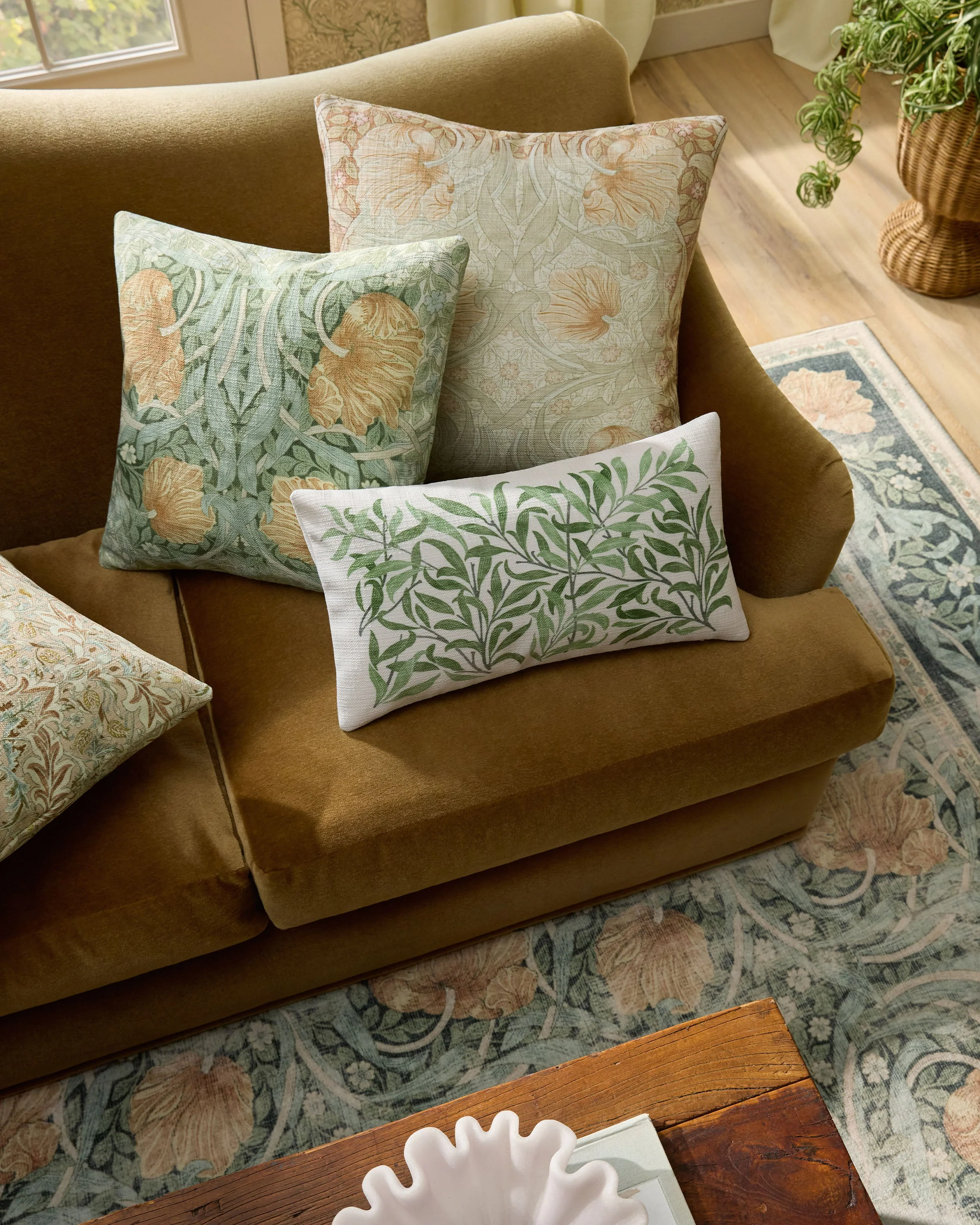 Pimpernel Sage Woven Lumbar Throw Pillow by Morris & Co. - Image 2