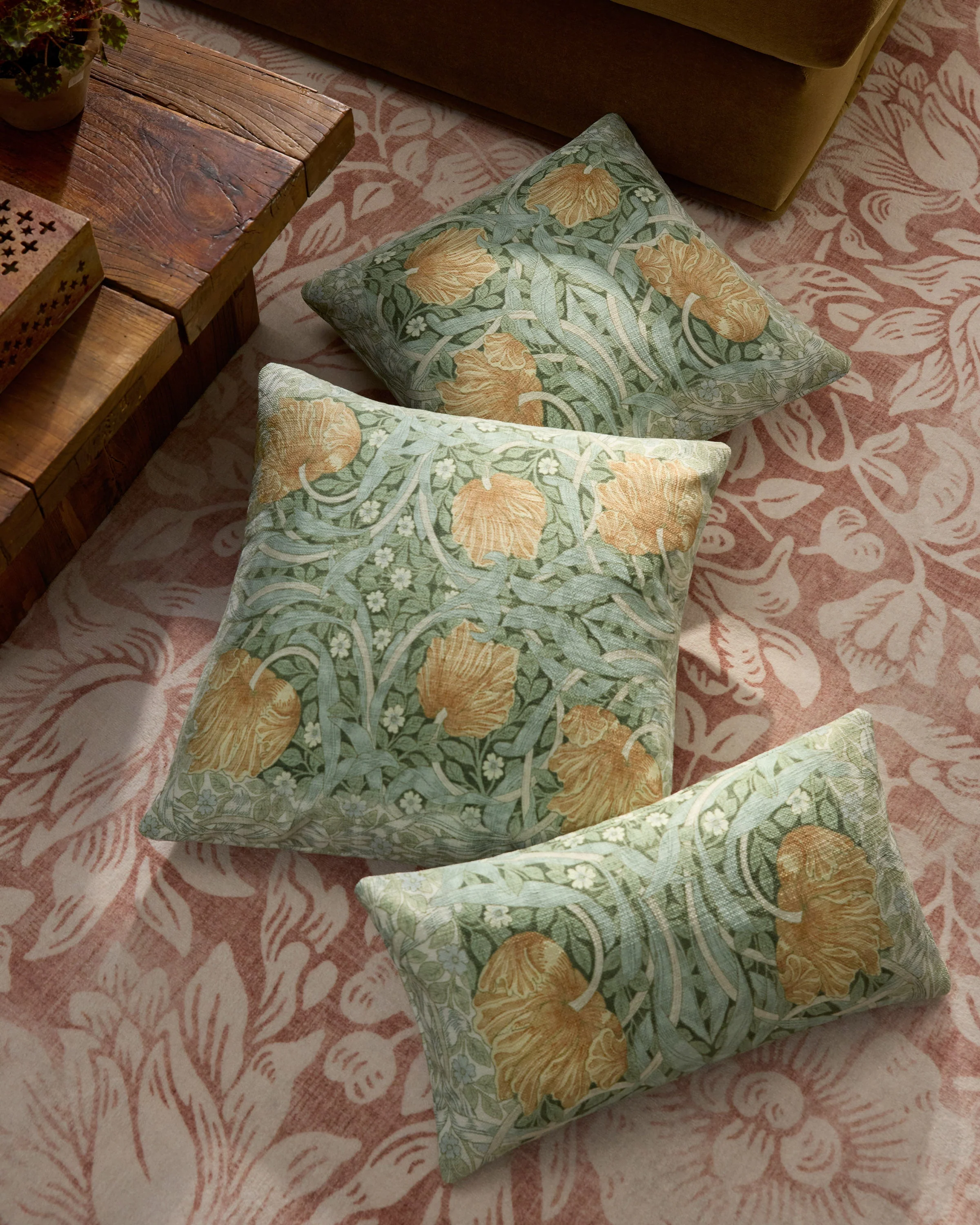 Pimpernel Sage Woven Throw Pillow by Morris & Co. - Image 4
