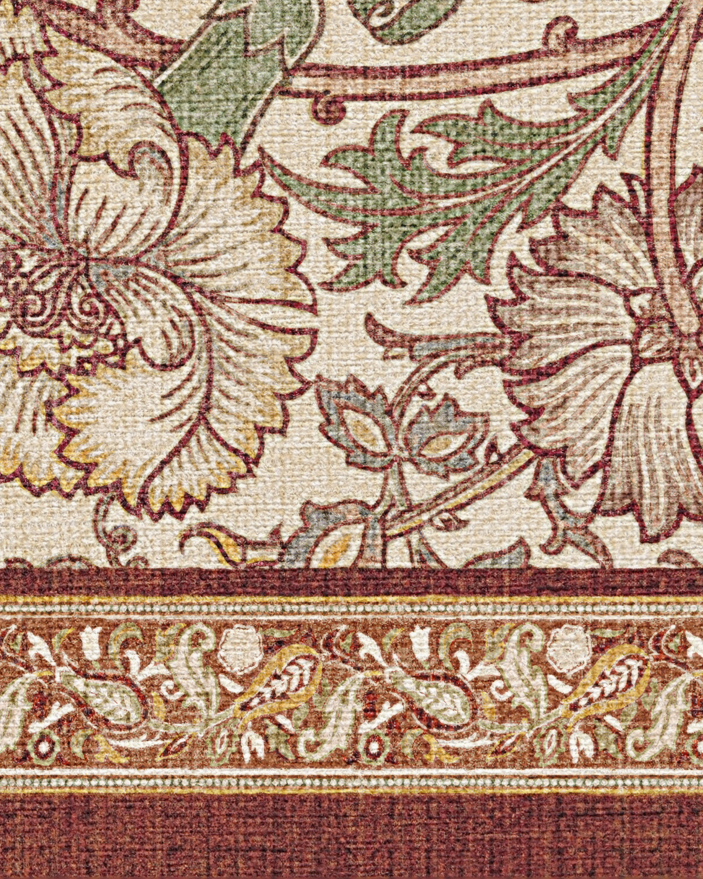 Pink & Rose Burgundy Flatwoven Rug by Morris & Co. - Image 2