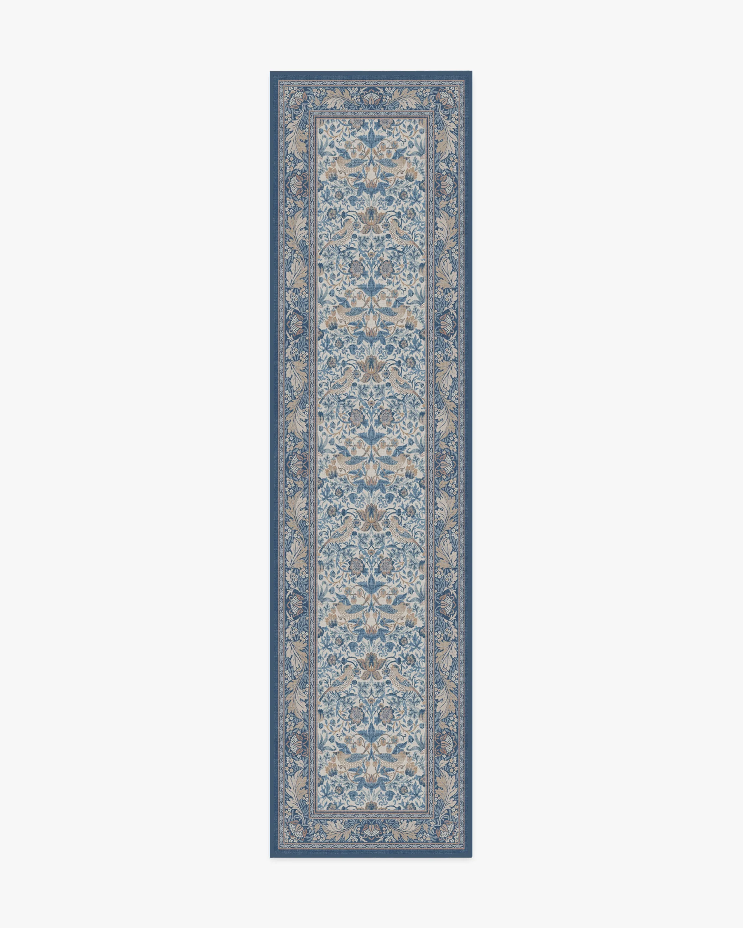 Strawberry Thief Indigo & Ivory Flatwoven Rug by Morris & Co. - Image 11