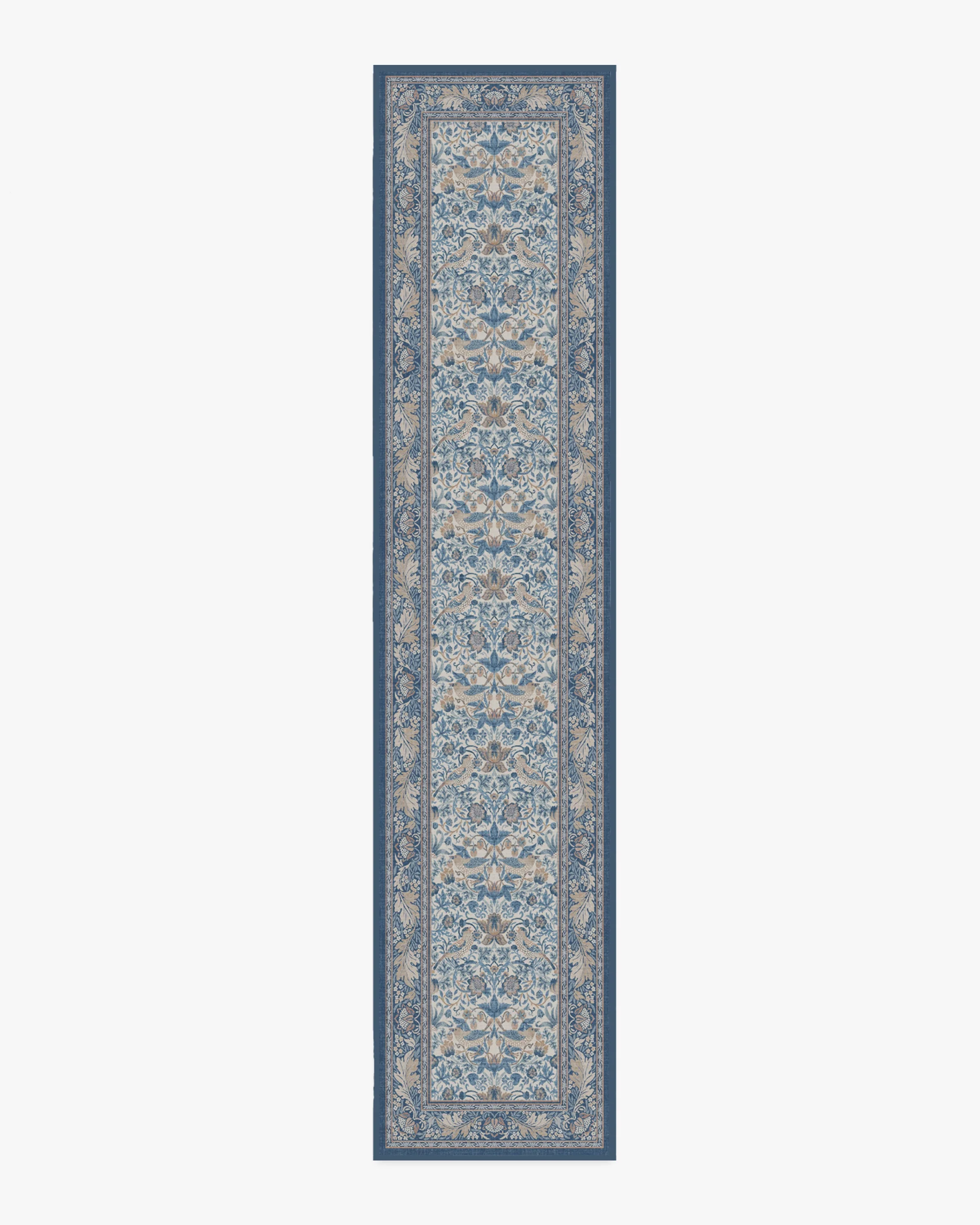 Strawberry Thief Indigo & Ivory Flatwoven Rug by Morris & Co. - Image 12