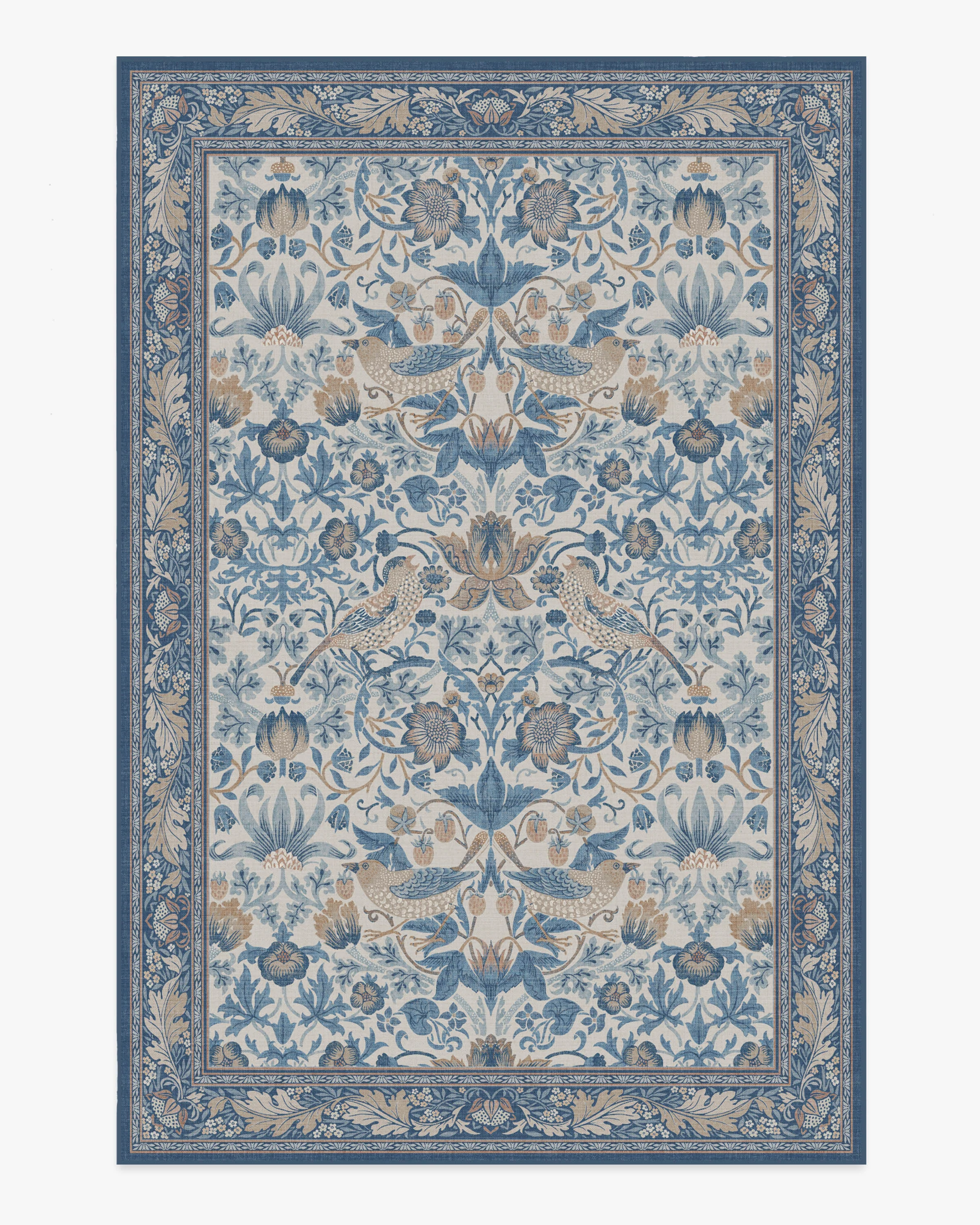 Strawberry Thief Indigo & Ivory Flatwoven Rug by Morris & Co. - Image 15