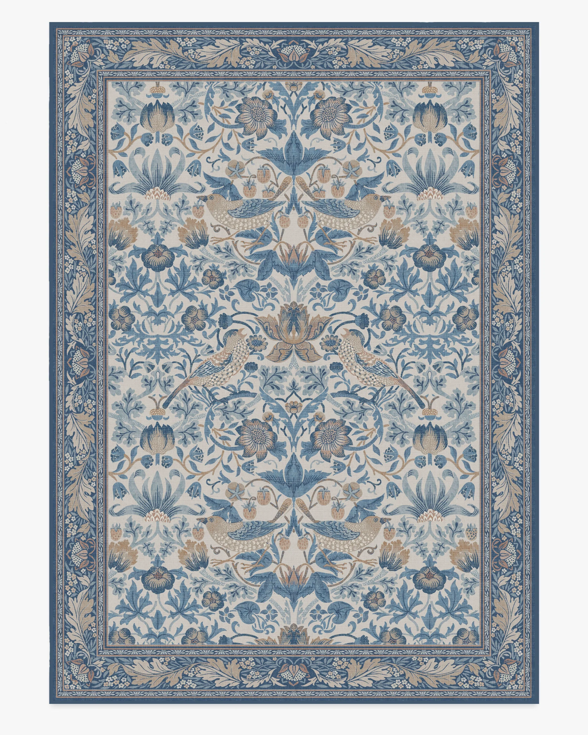 Strawberry Thief Indigo & Ivory Flatwoven Rug by Morris & Co. - Image 18