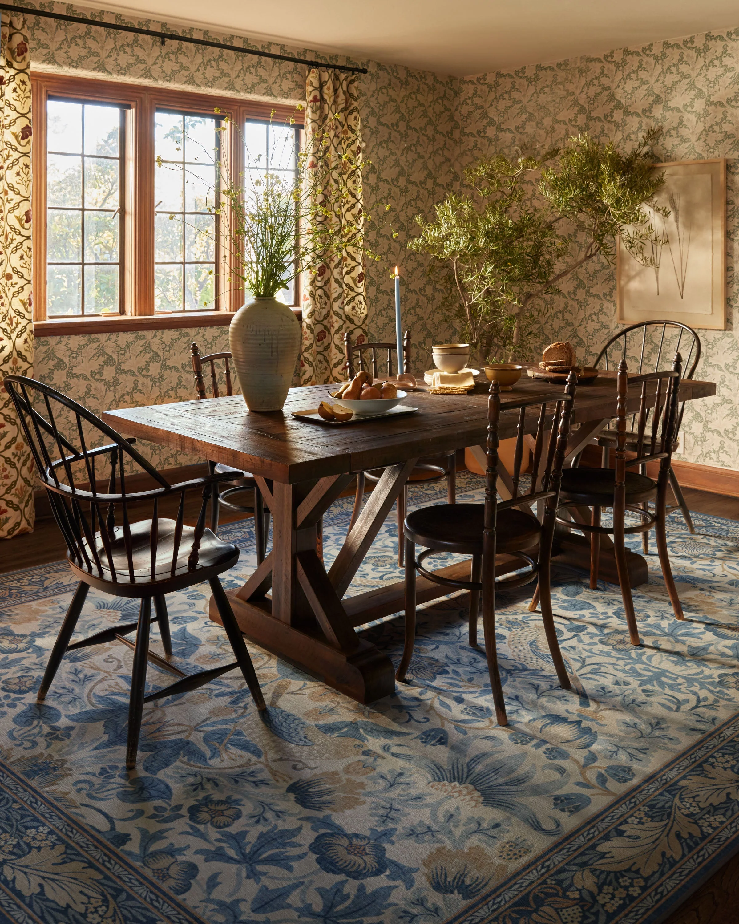 Strawberry Thief Indigo & Ivory Flatwoven Rug by Morris & Co. - Image 8