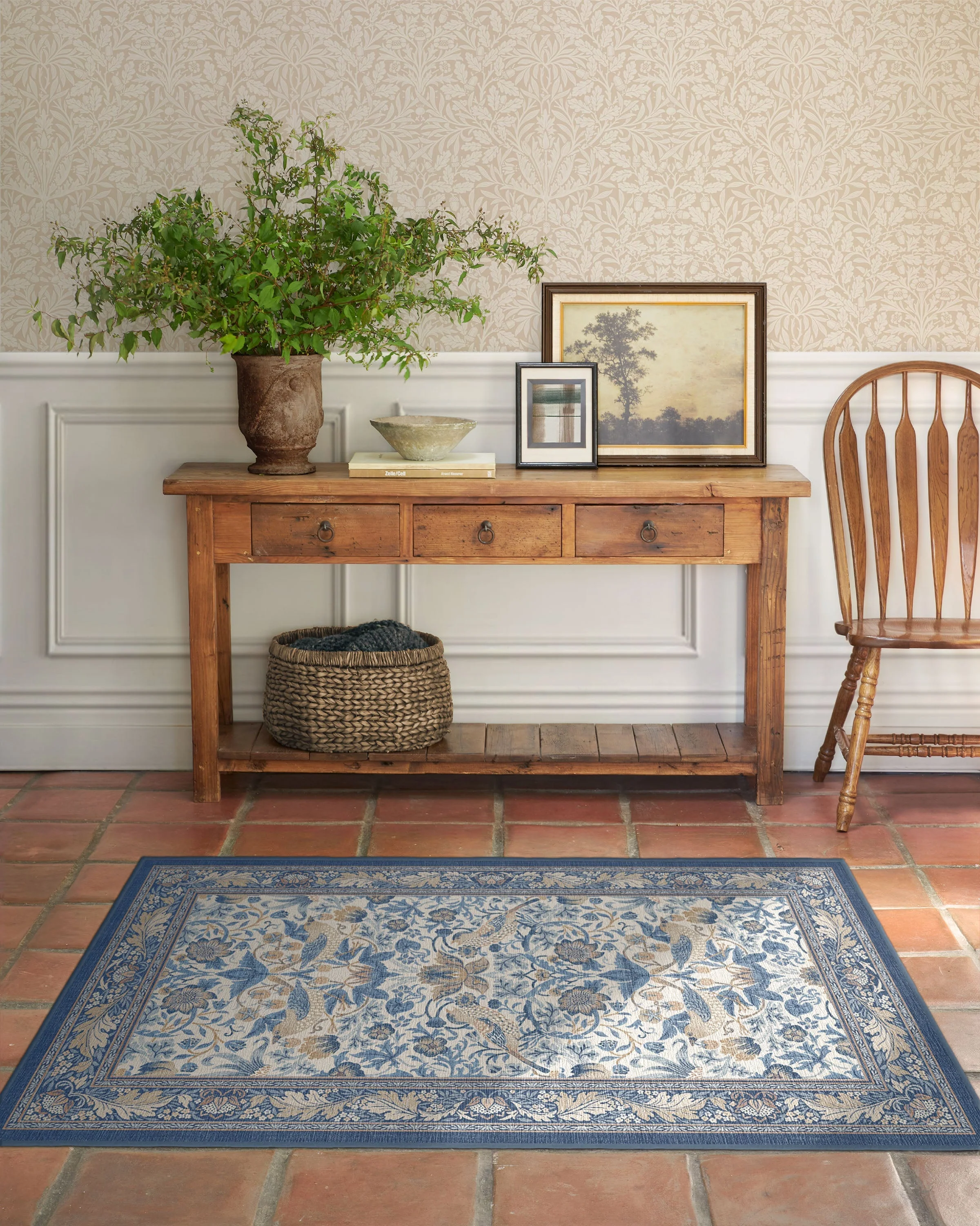 Strawberry Thief Indigo & Ivory Rug by Morris & Co. - Image 19