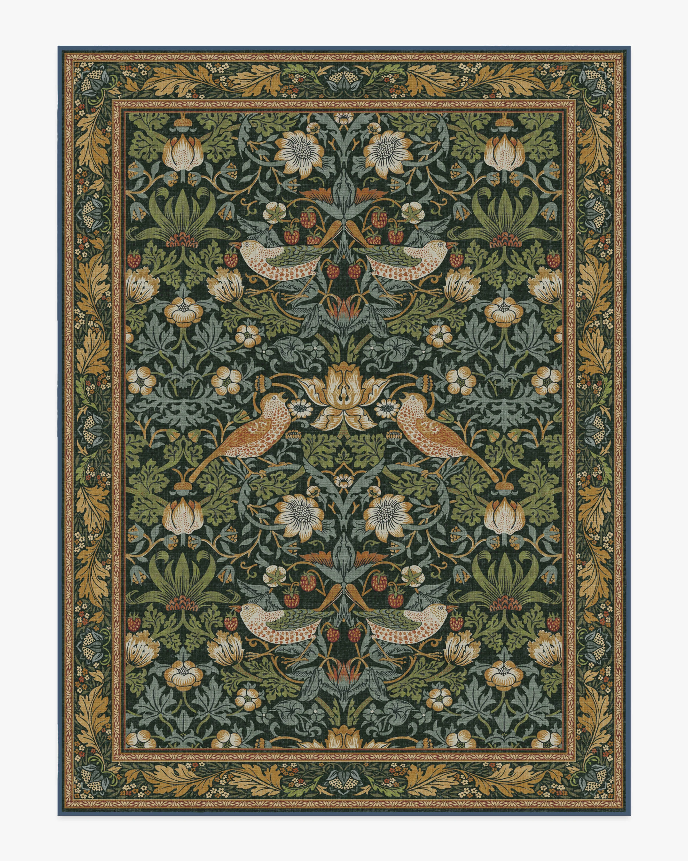 Strawberry Thief Indigo Flatwoven Rug by Morris & Co. - Image 15