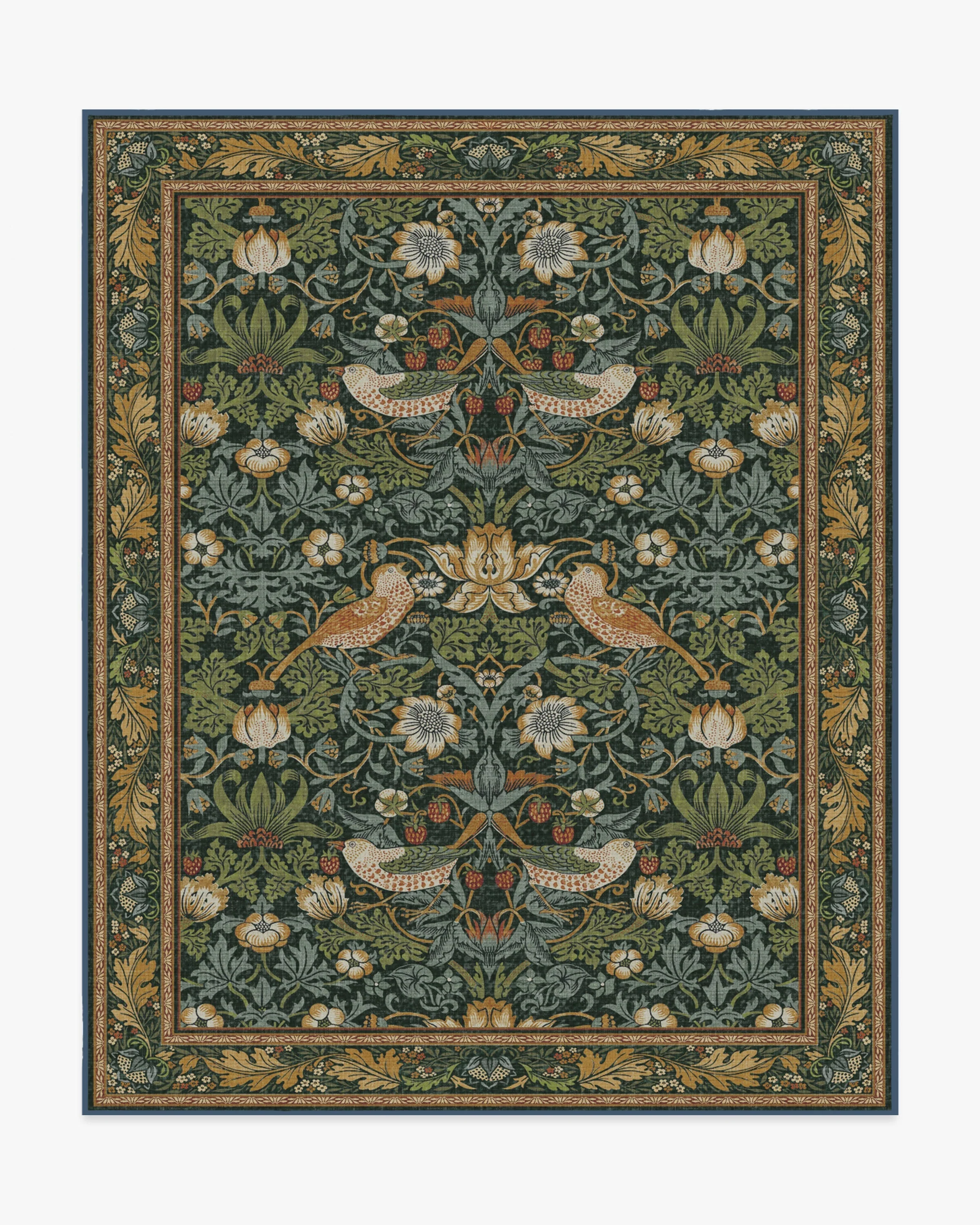Strawberry Thief Indigo Rug by Morris & Co. - Image 7