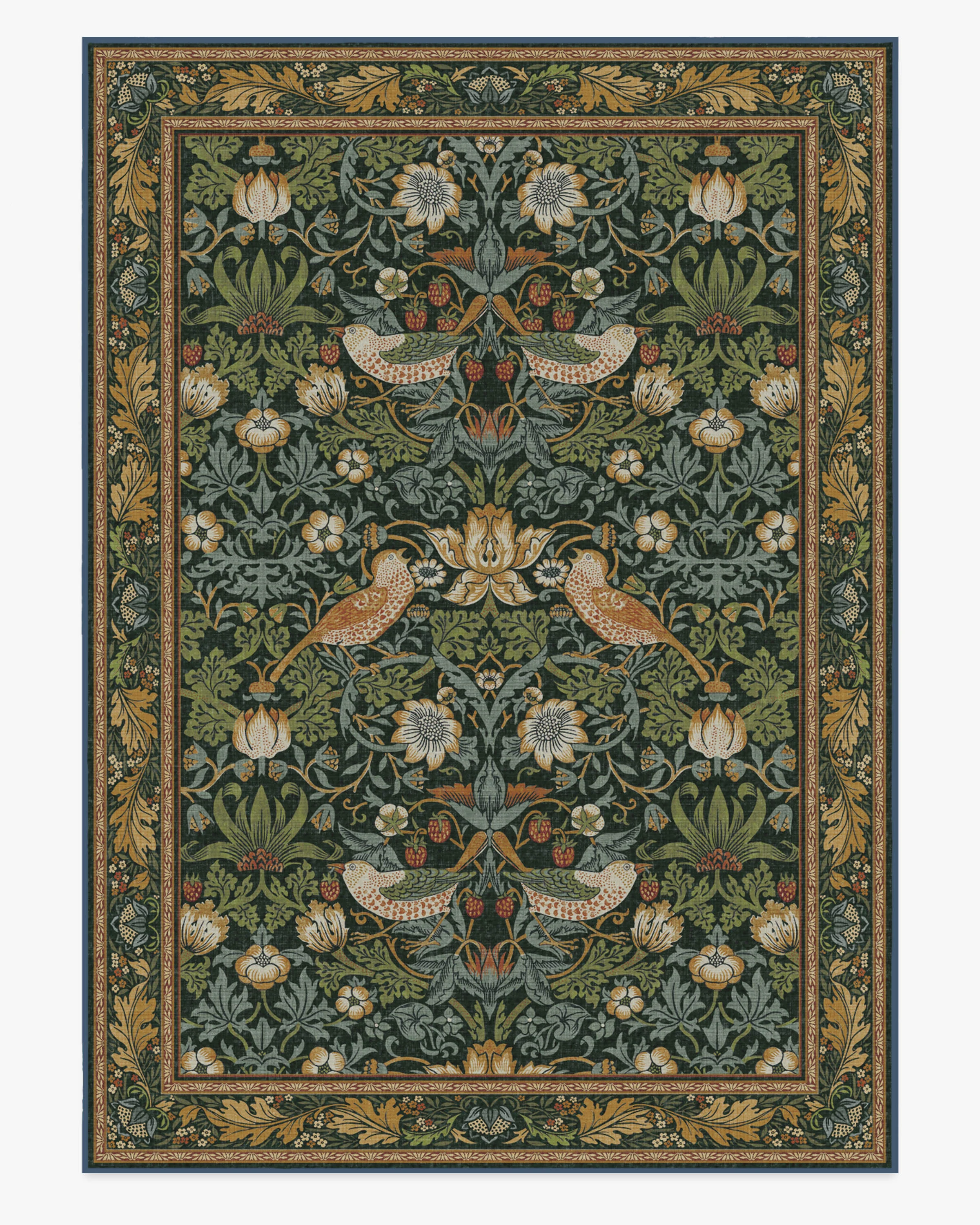 Strawberry Thief Indigo Rug by Morris & Co. - Image 9