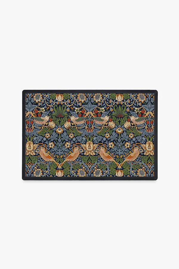 Strawberry Thief Minor Indigo Doormat by Morris & Co.