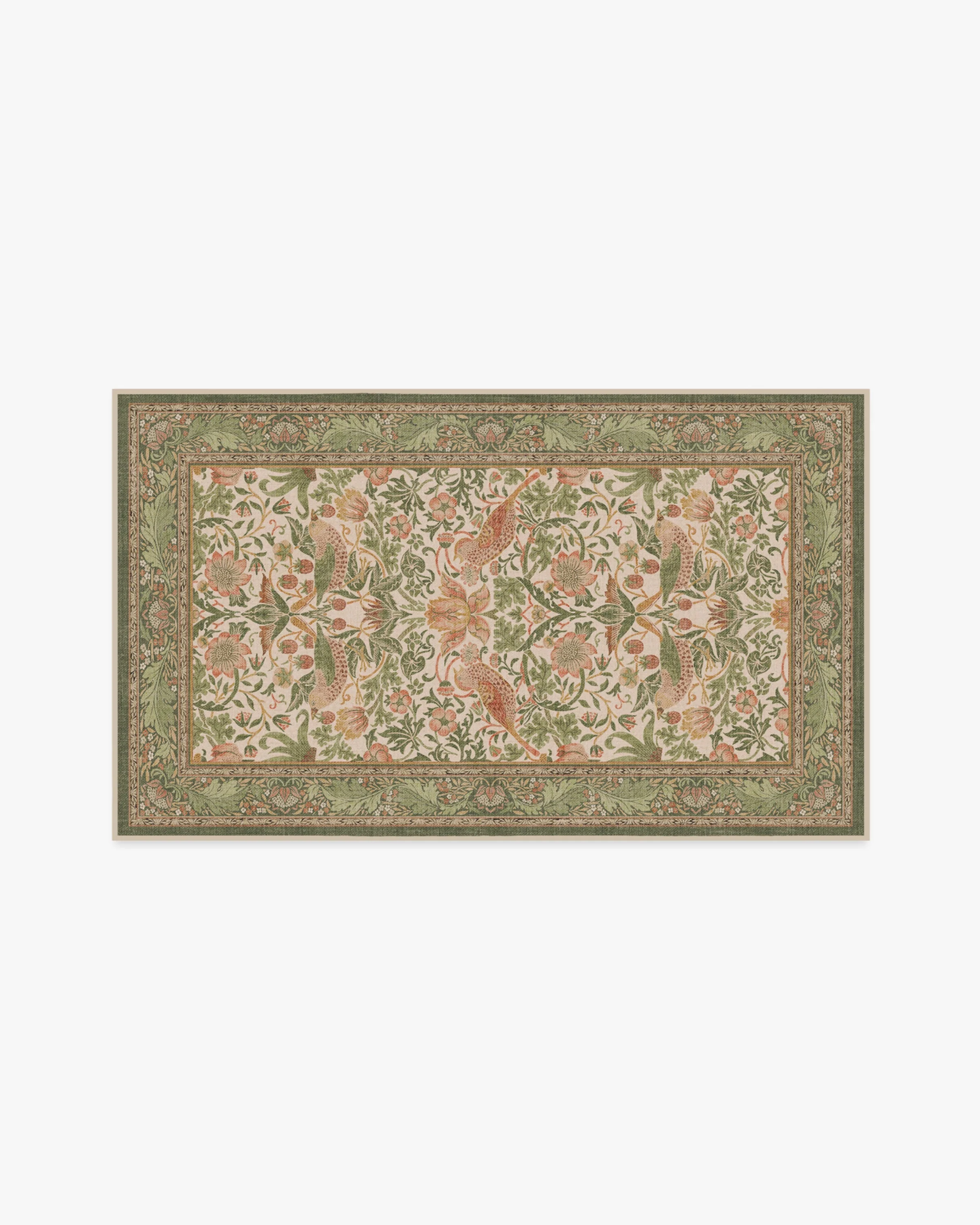 Strawberry Thief Sage & Rose Rug by Morris & Co. - Image 6