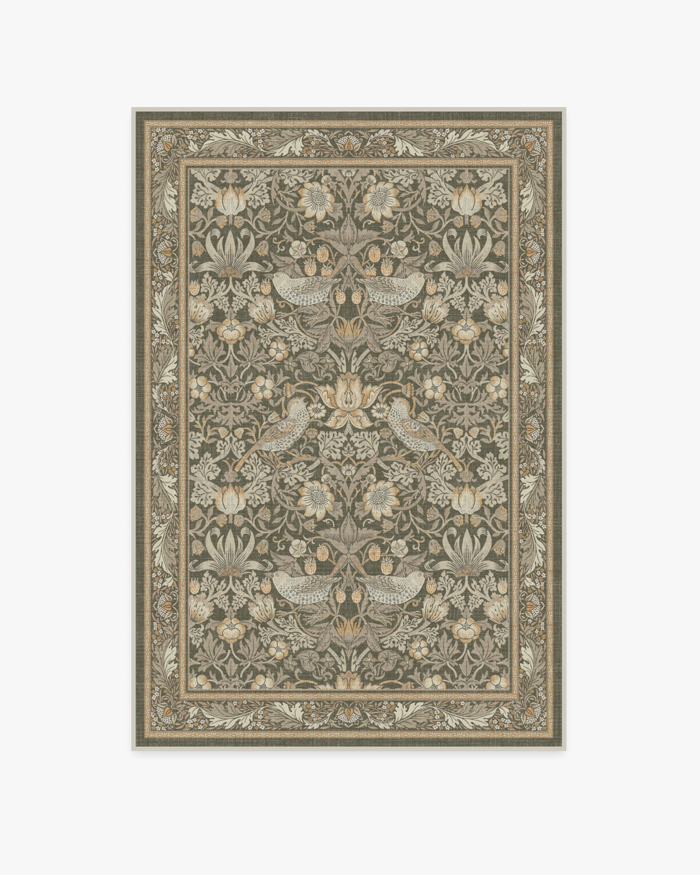Strawberry Thief Stone Gold Flatwoven Rug by Morris & Co. - Image 12
