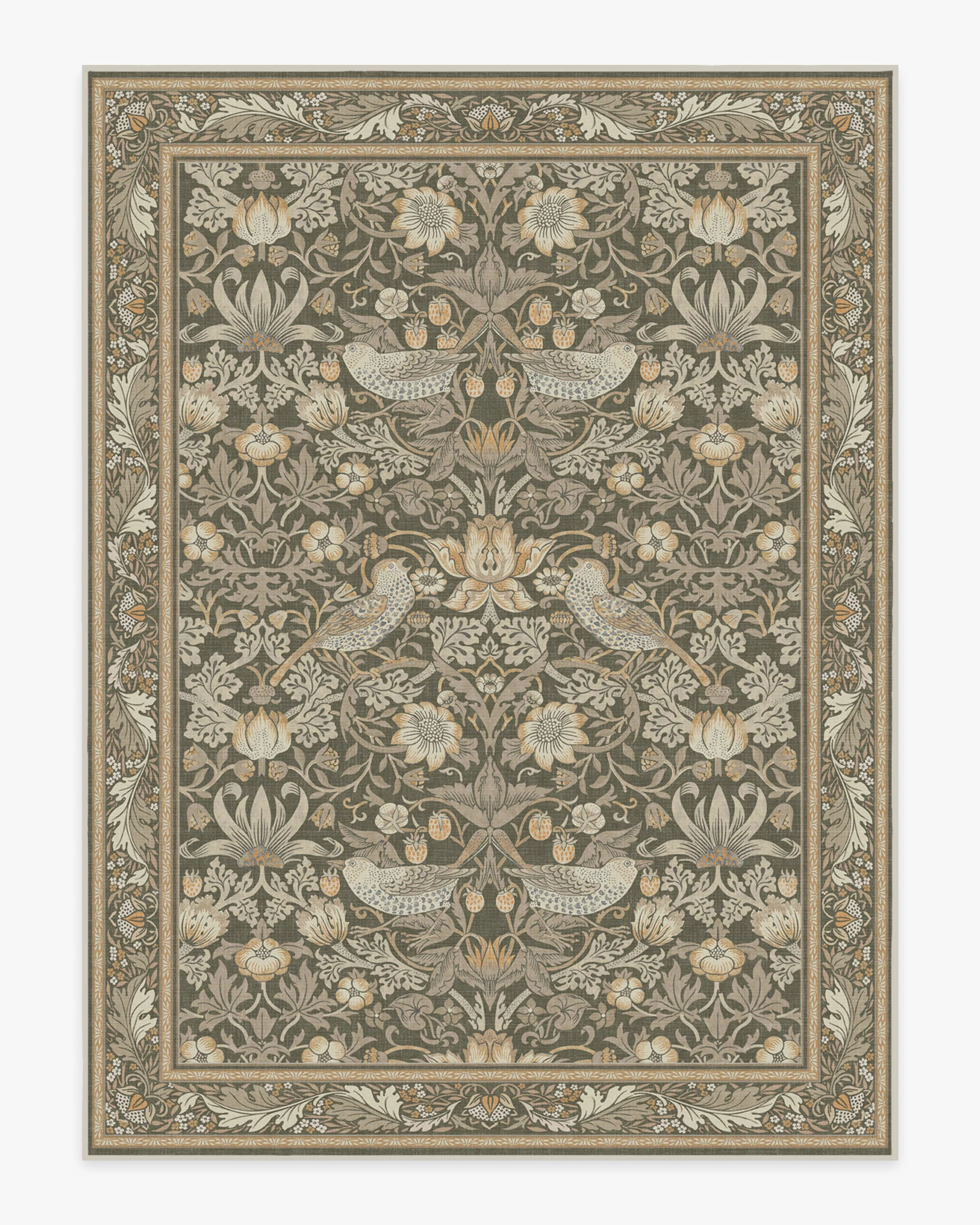 Strawberry Thief Stone Gold Flatwoven Rug by Morris & Co. - Image 15
