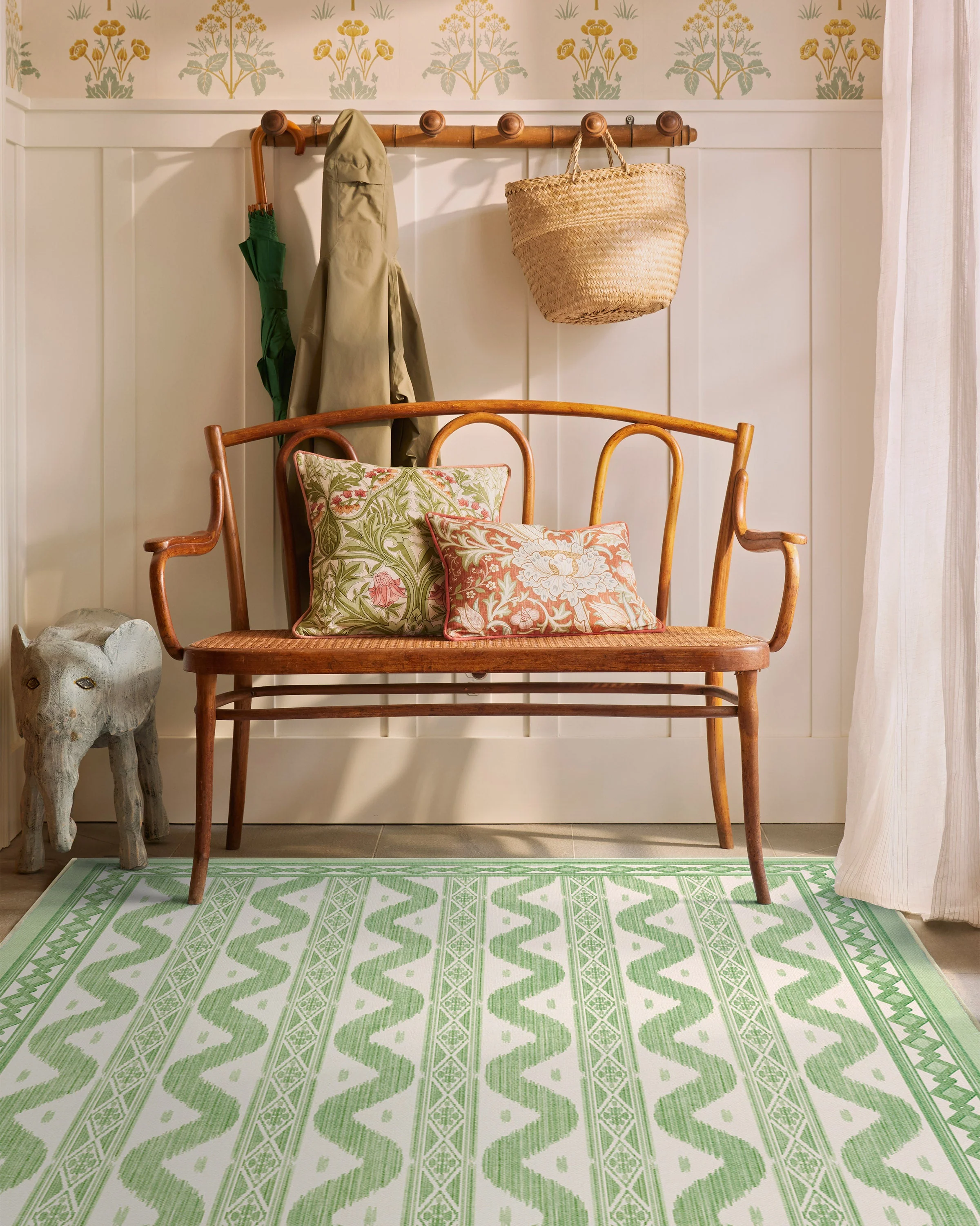 Ava Ikat Green Flatwoven Rug by Mrs. Alice - Image 3