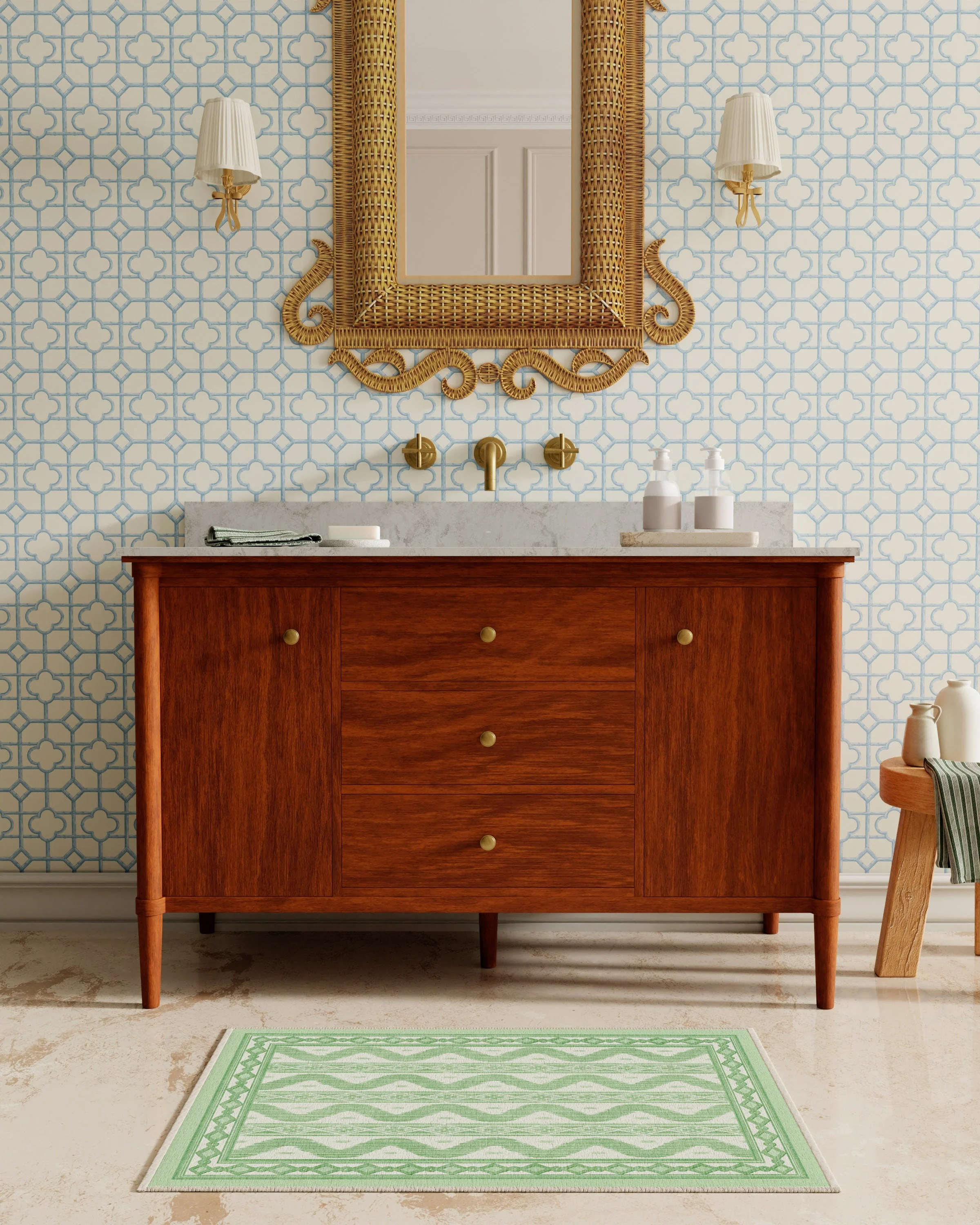 Ava Ikat Green Flatwoven Rug by Mrs. Alice - Image 5