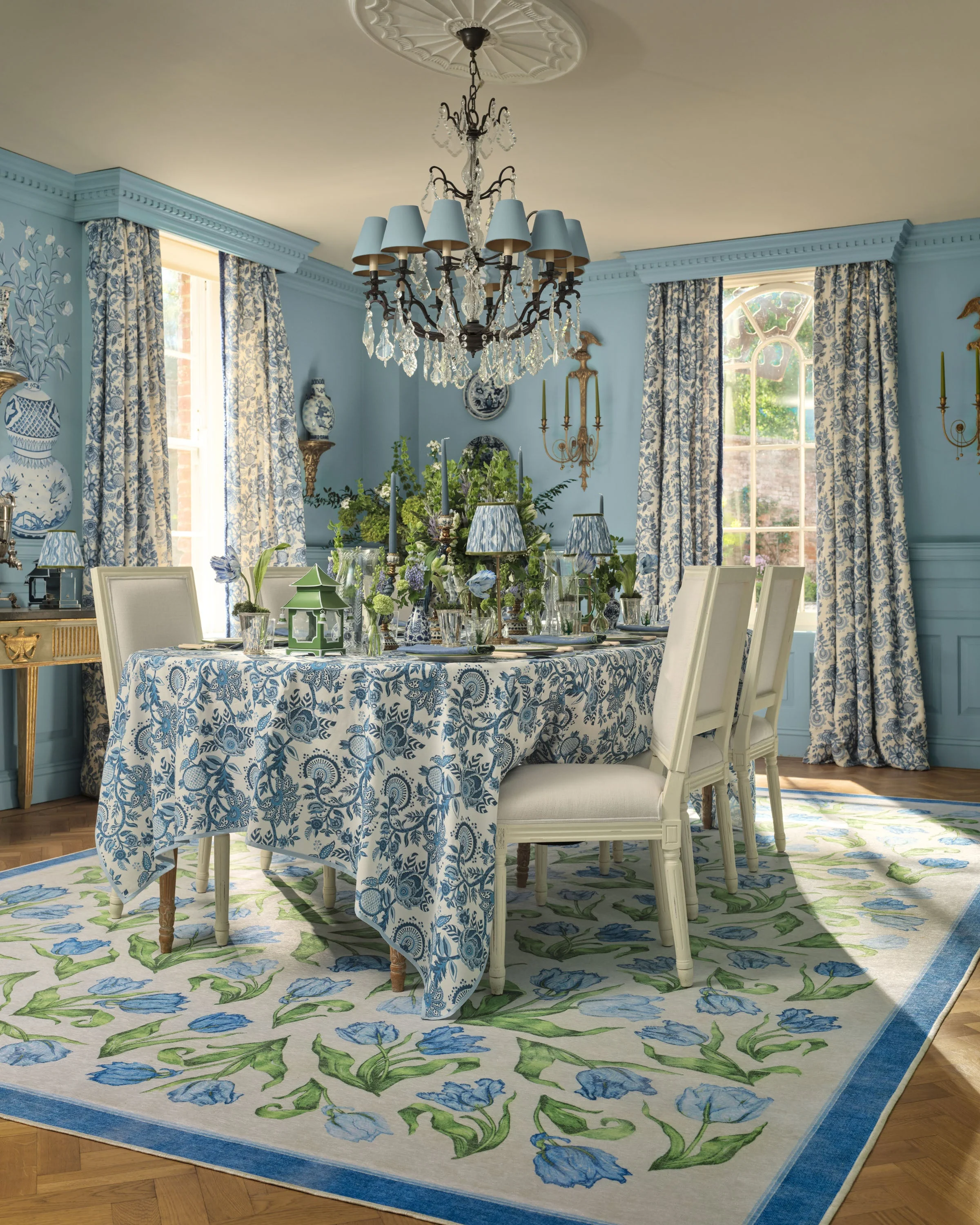 Garden Party Blue Flatwoven Rug by Mrs. Alice - Image 8