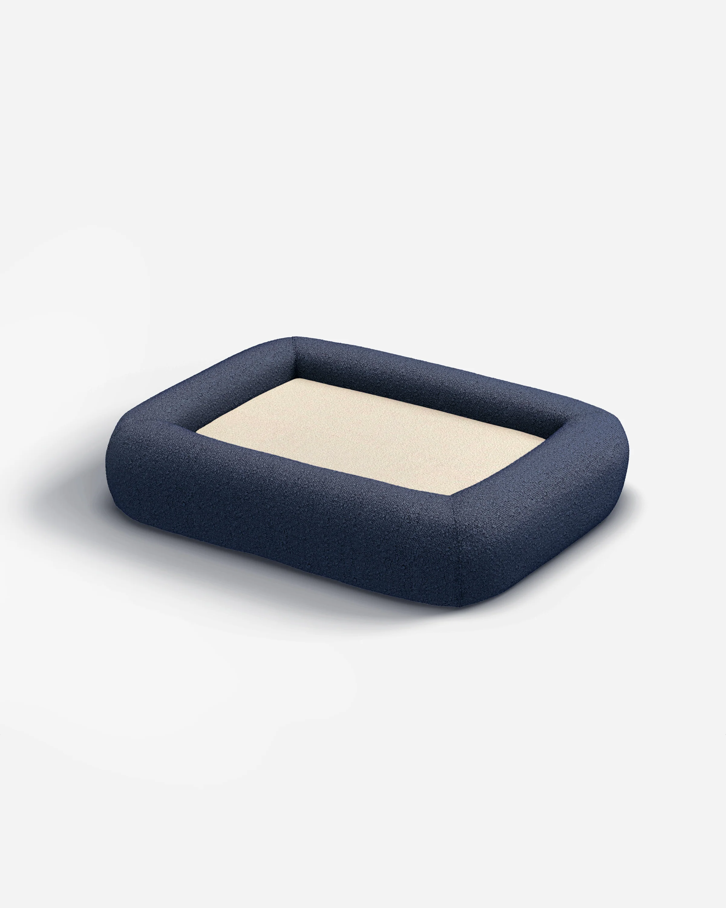 Navy Boucle Bolster Pet Bed - Image 4