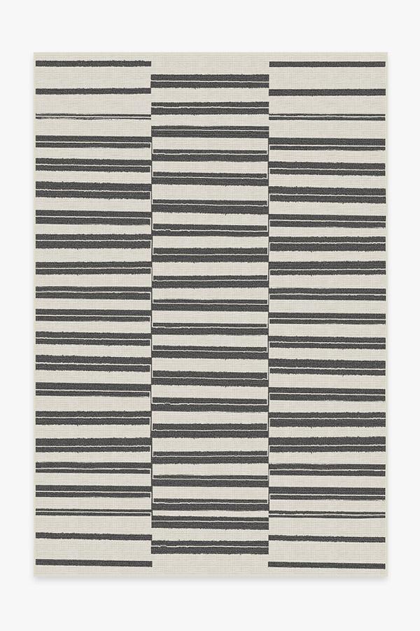 Offset Stripe Black Outdoor Rug - Image 10