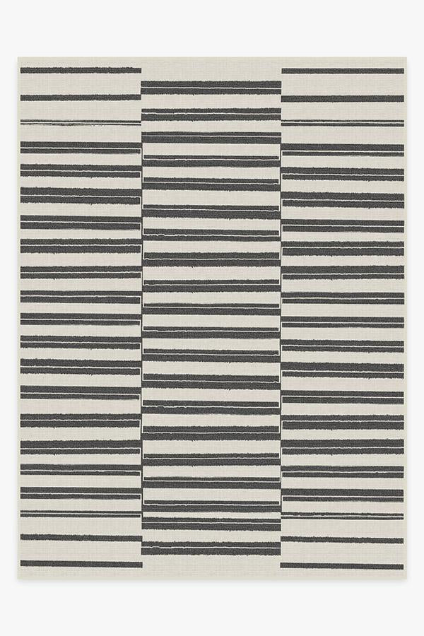 Offset Stripe Black Outdoor Rug - Image 12