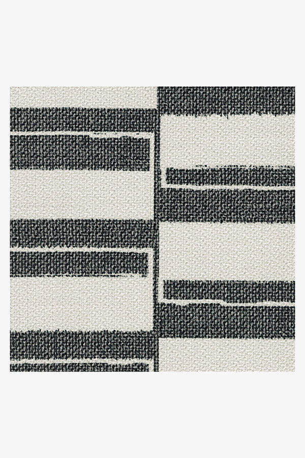 Offset Stripe Black Outdoor Rug - Image 2