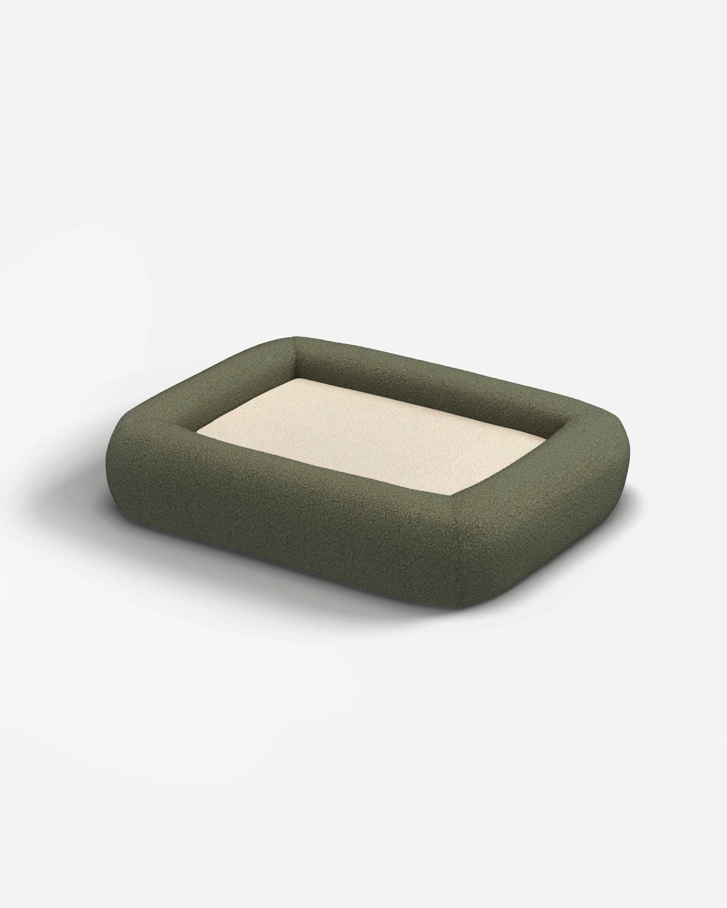 Olive Green Boucle Bolster Pet Bed - Image 4