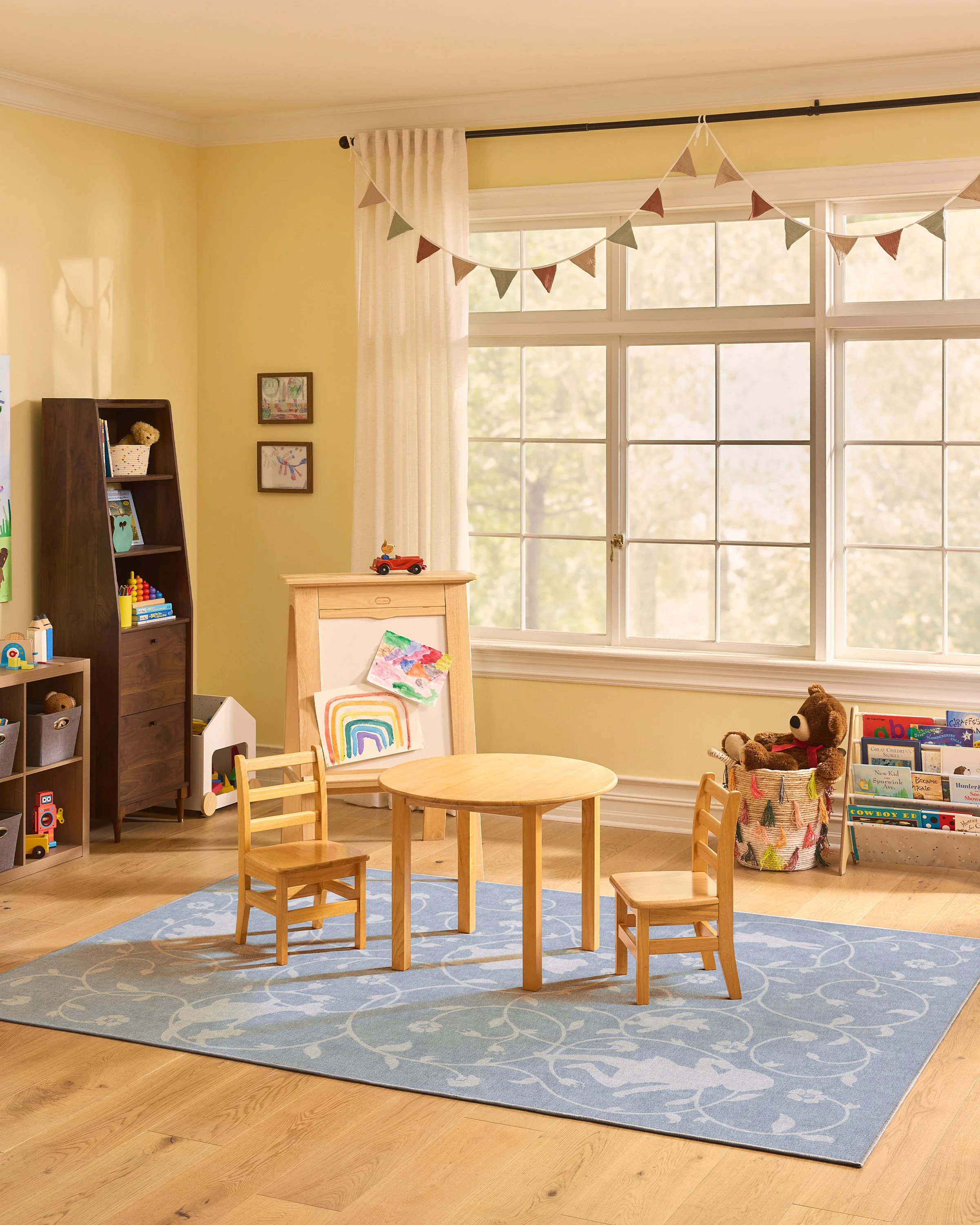 Once Upon a Gathering Soft Blue Flatwoven Rug - Image 8
