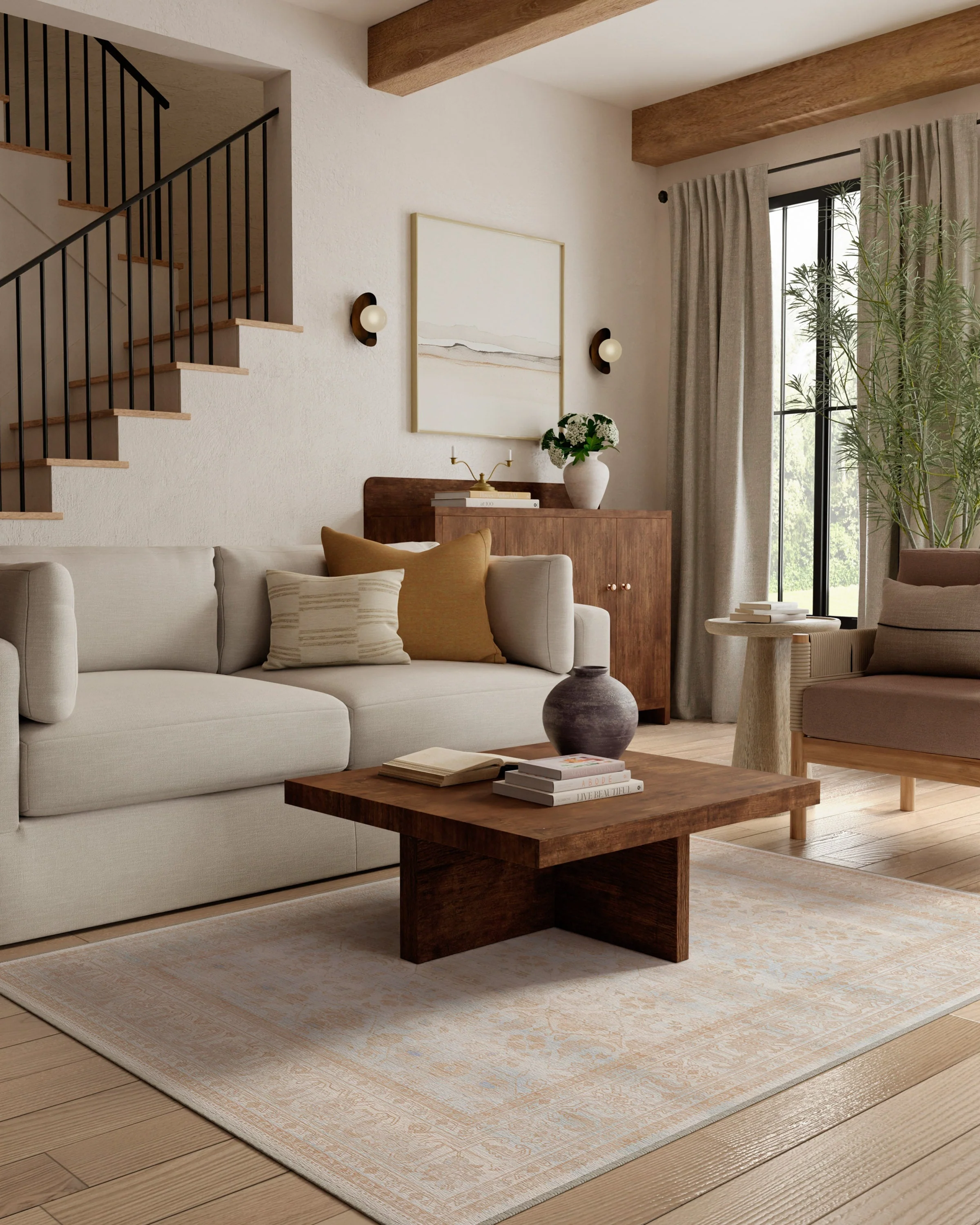 Ophelia Sand & Blue Flatwoven Rug - Image 3
