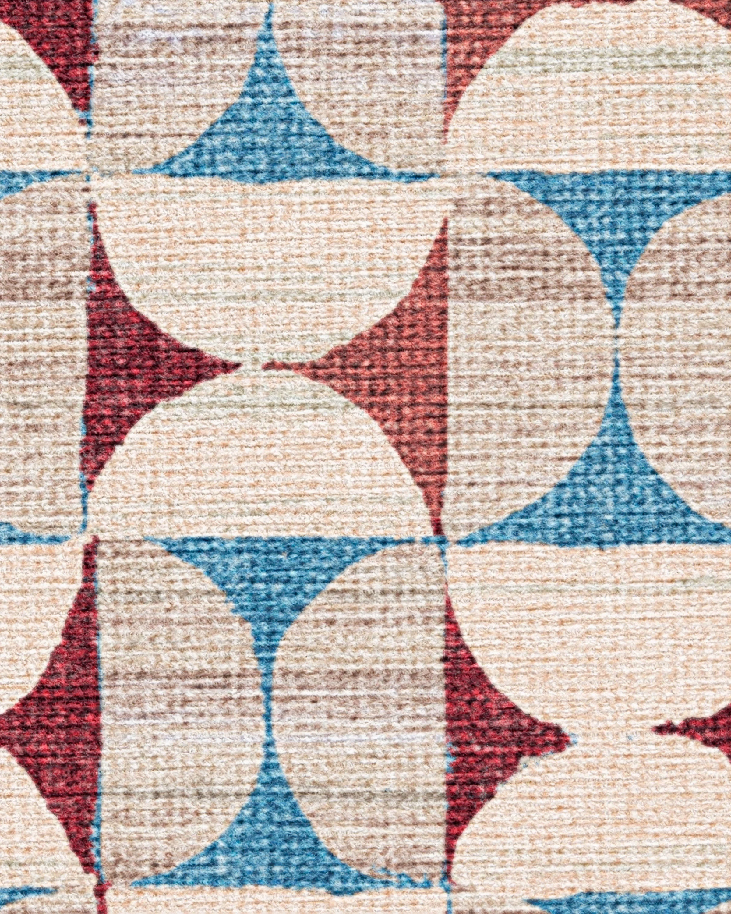 Orana Red & Light Blue Flatwoven Rug - Image 11