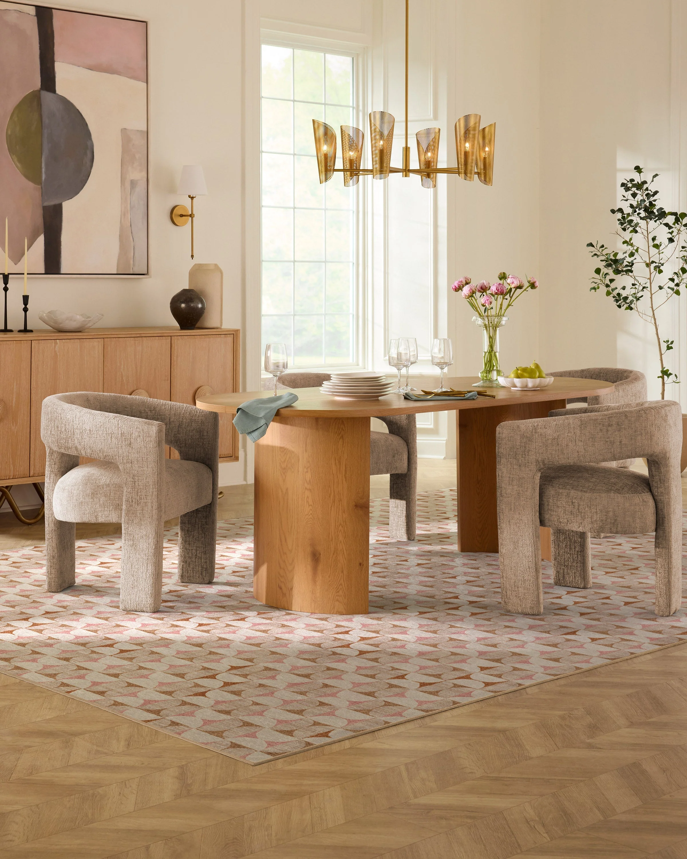 Orana Soft Pink & Natural Flatwoven Rug - Image 5