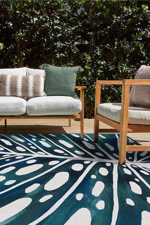 Panama Teal Blue Outdoor Rug - Image 6