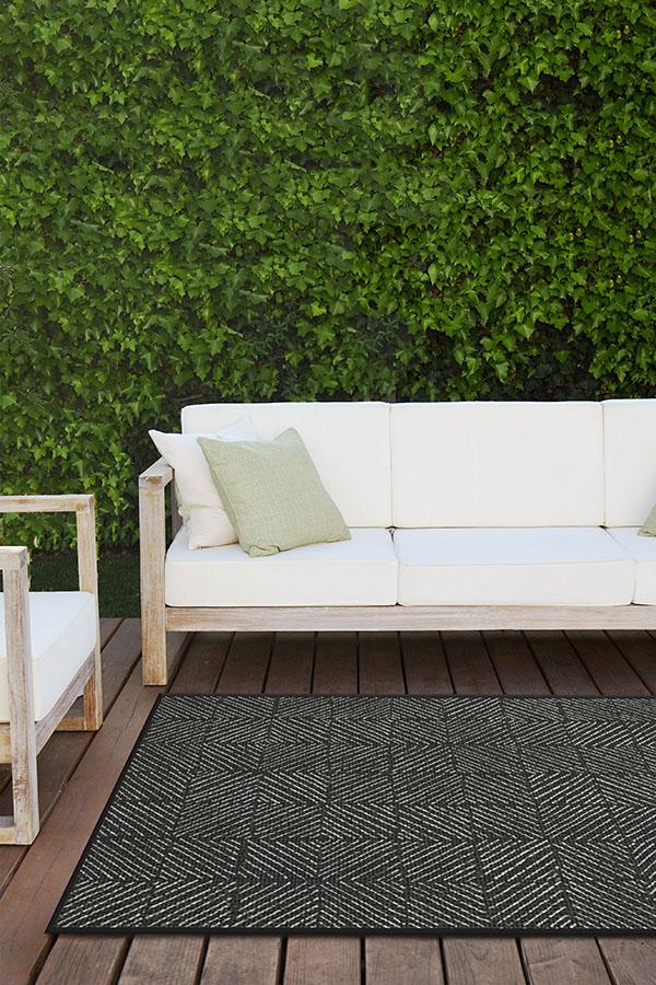 Parquet Black Outdoor Rug - Image 5