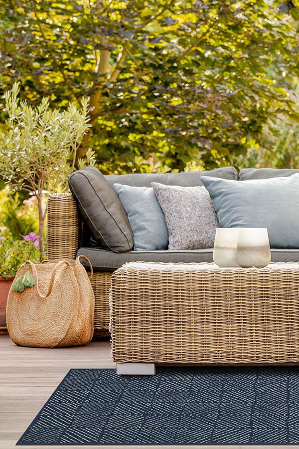 Parquet Navy Outdoor Rug - Image 4