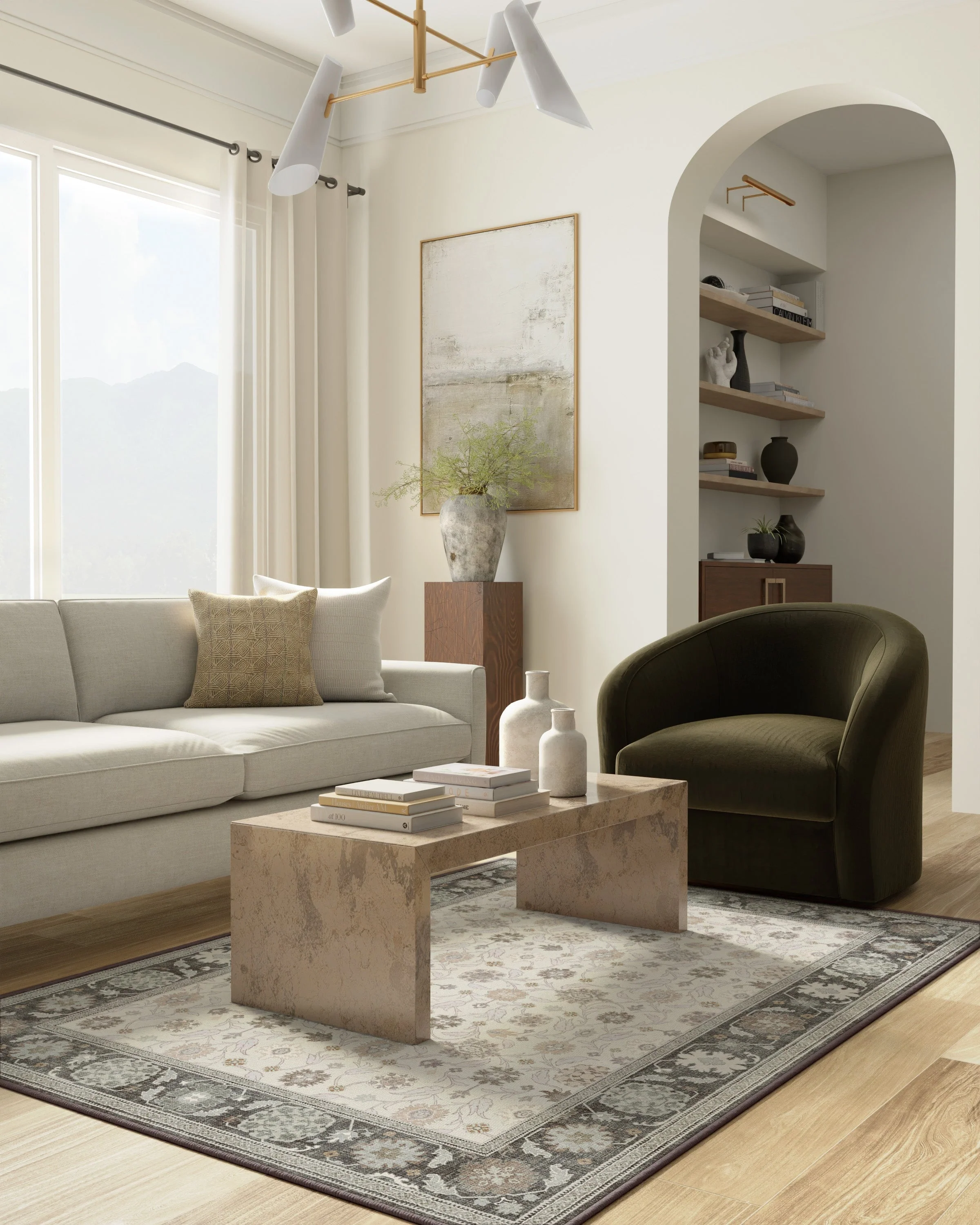 Pasha Brown & Cream Flatwoven Rug - Image 9
