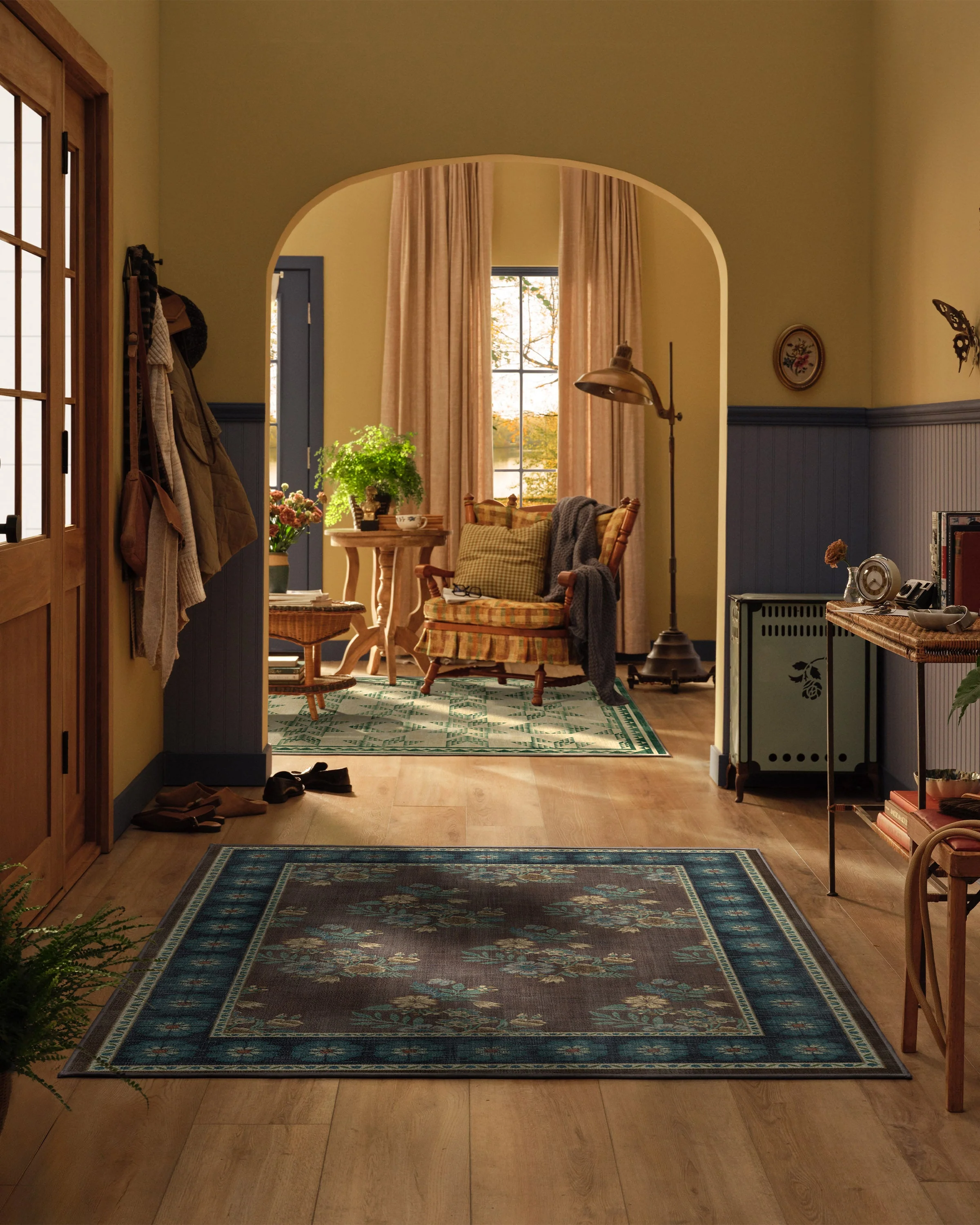 Pennywood Brown & Blue Rug - Image 3