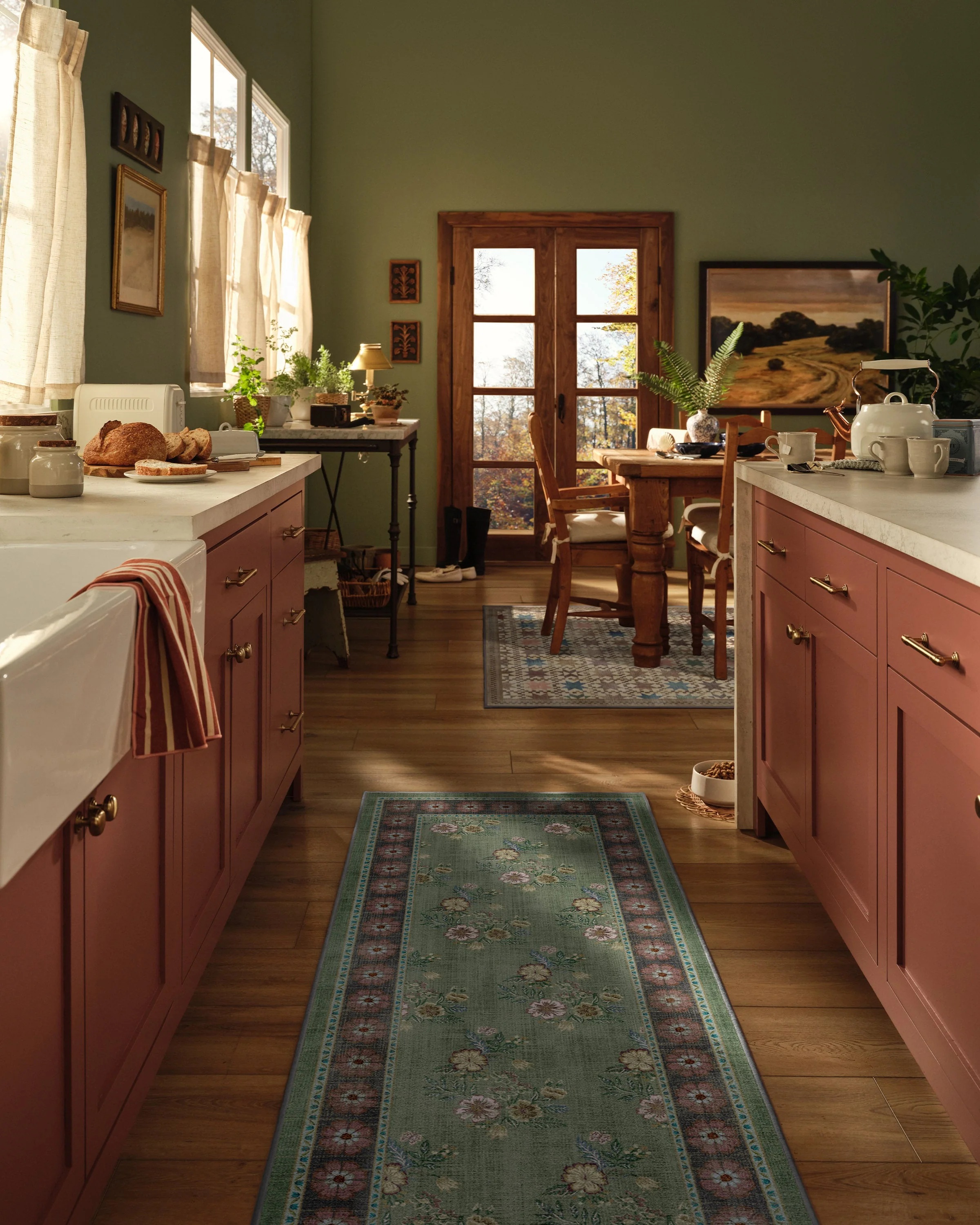 Pennywood Green & Pink Rug - Image 4