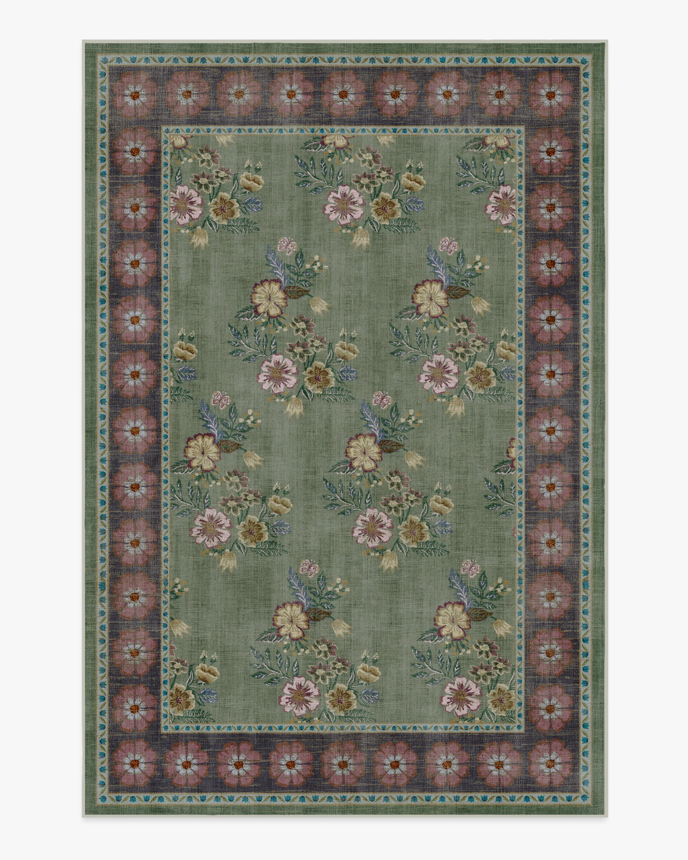 Pennywood Green & Pink Rug - Image 9